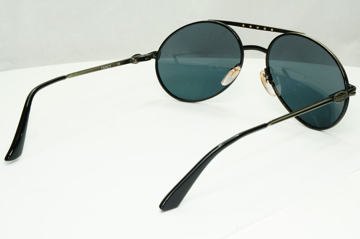 Bugatti 1980s France Sunglasses Vintage Pilot Grey Gunmetal 02943 261022