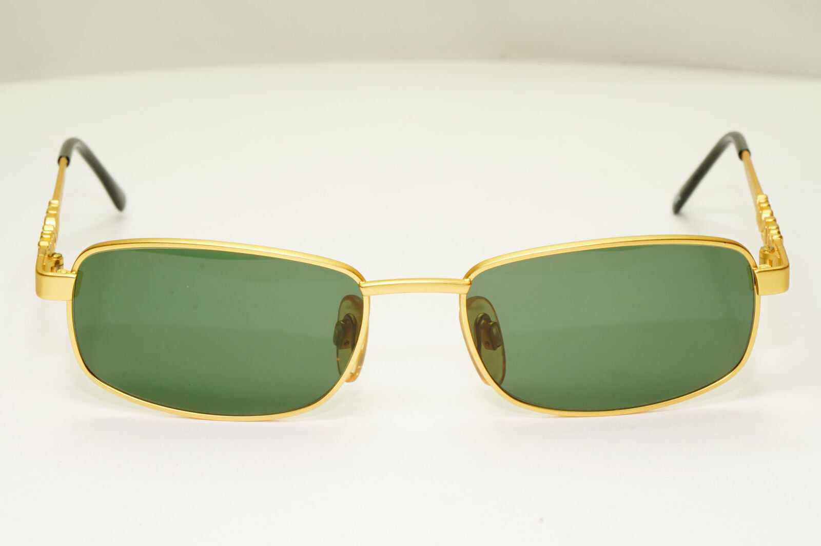 Versus 1995 Vintage Gold Green Metal Sunglasses Gianni Versace MOD R27 COL 13M