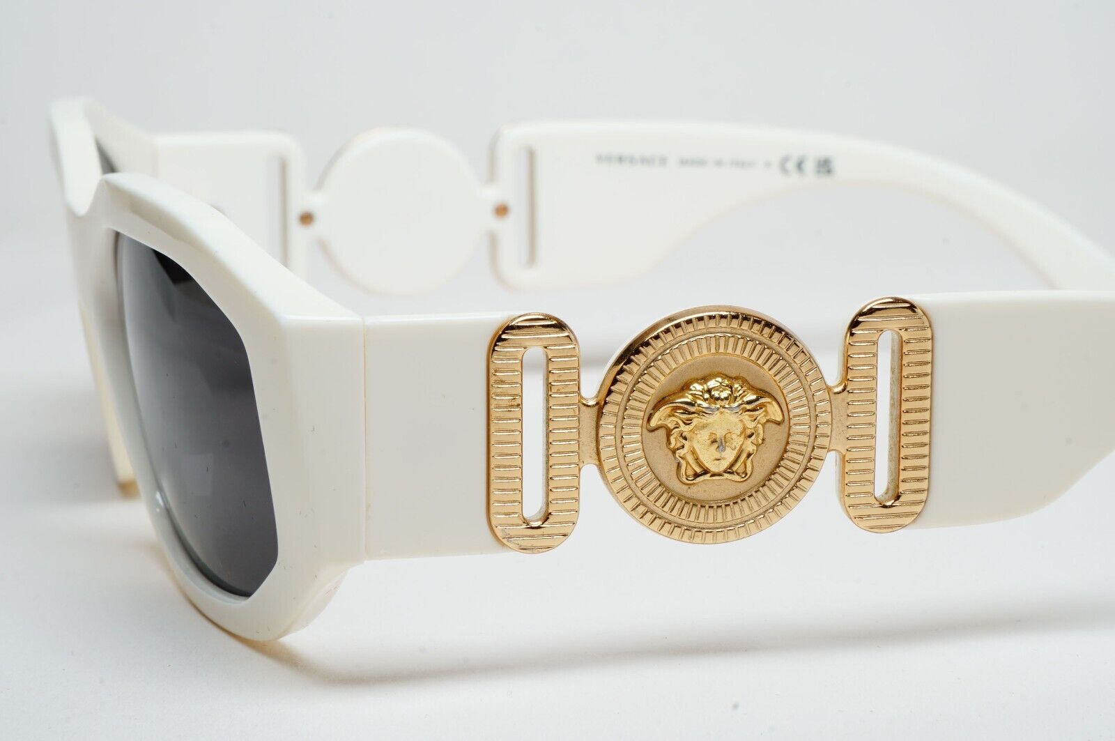 Versace Sunglasses White Black Gold Medusa Biggie MOD VE 4361 401/87 100125