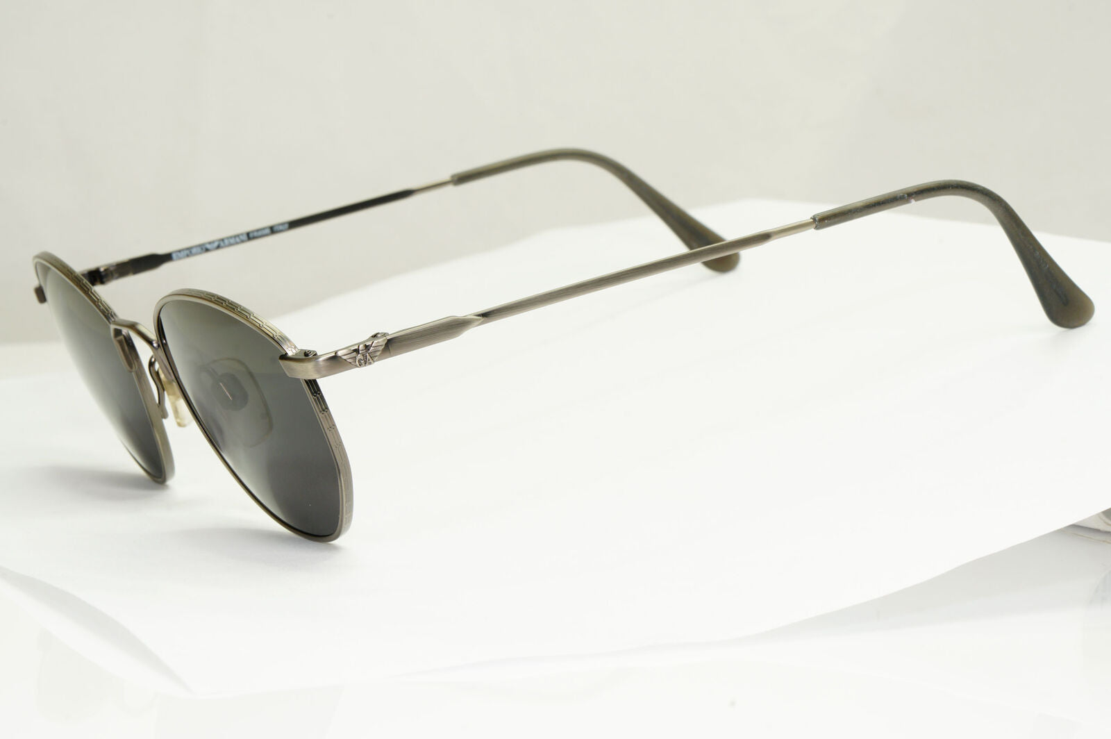 Emporio Armani Sunglasses 1997 Vintage Grey Gunmetal Black Round 031 915 48mm