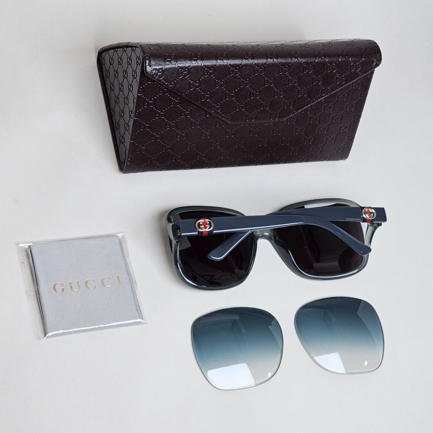 Gucci Sunglasses 2011 Vintage Ribbon Grey Azure Black GG 3646/S 3NFUA 070125