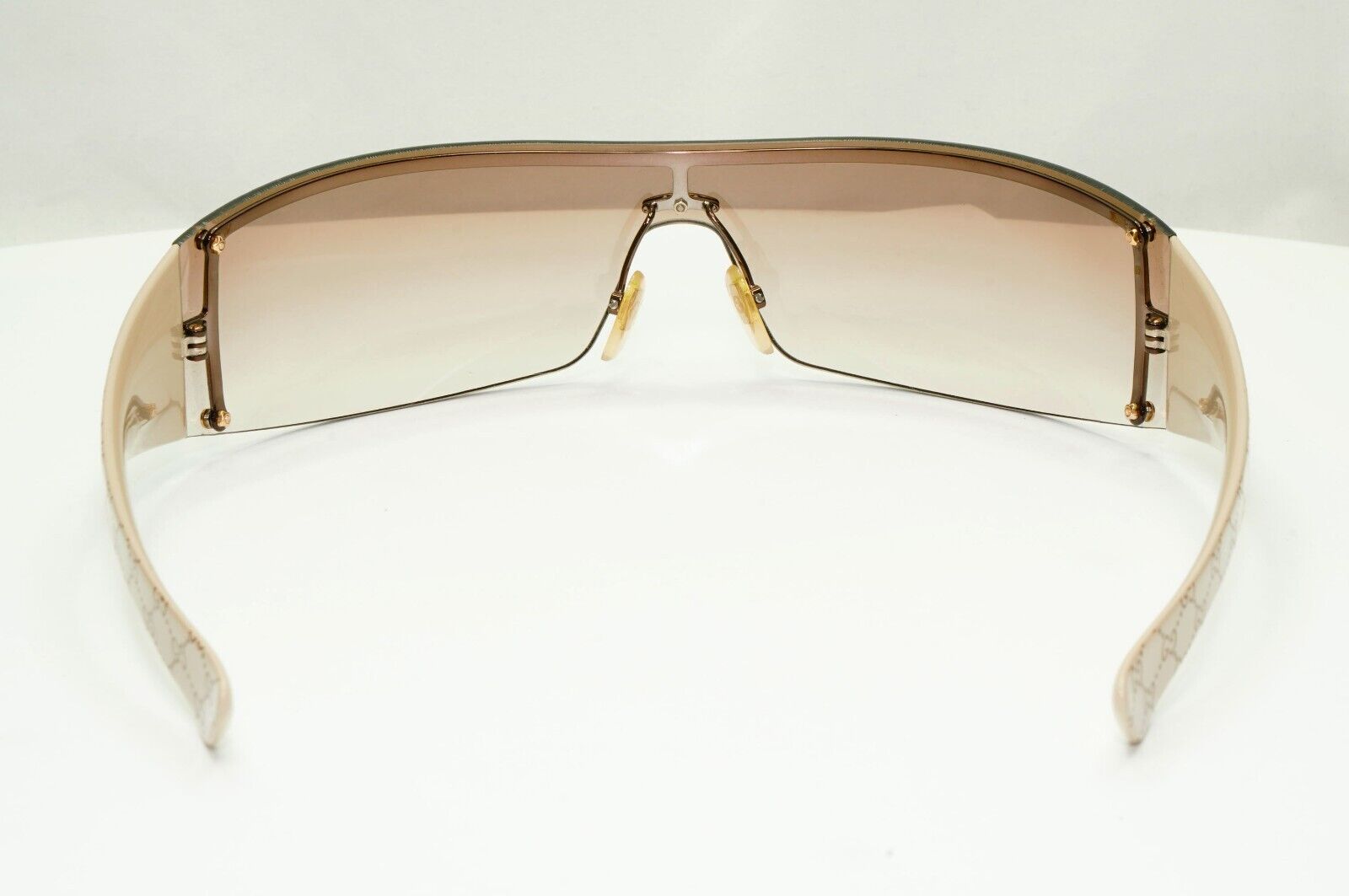 Gucci Sunglasses 2005 Vintage Monogram Shield Beige Wrap GG 1824/S BLKDL 261024