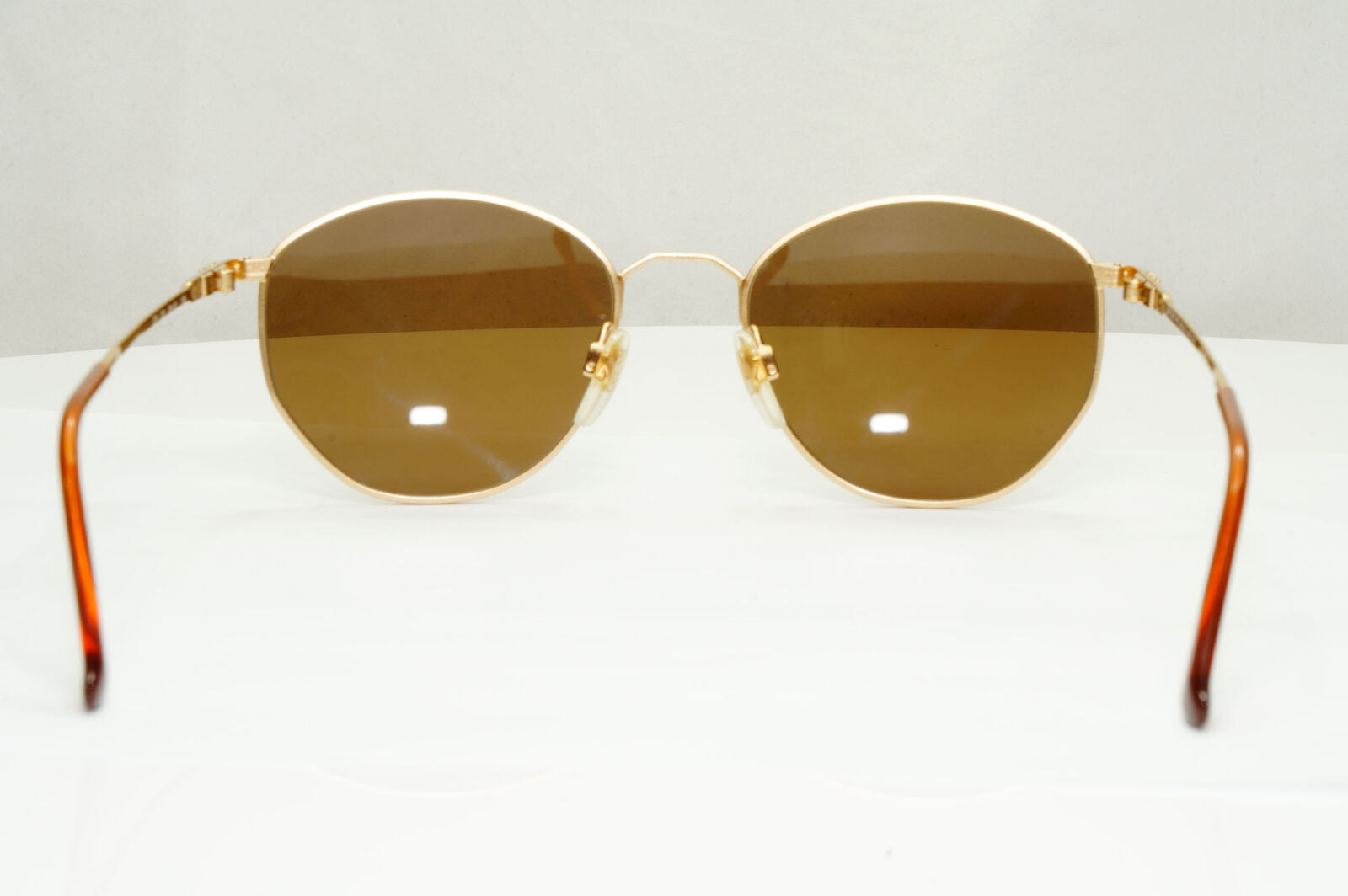 Emporio Armani Sunglasses 1997 Vintage Gold Brown Metal Round 031 703 50mm B