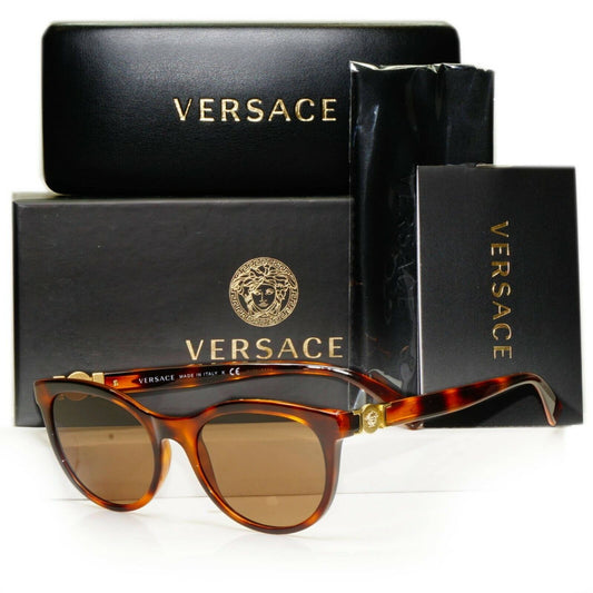 Authentic Versace Womens Sunglasses Gold Medusa Havana Brown MOD 3247 5119