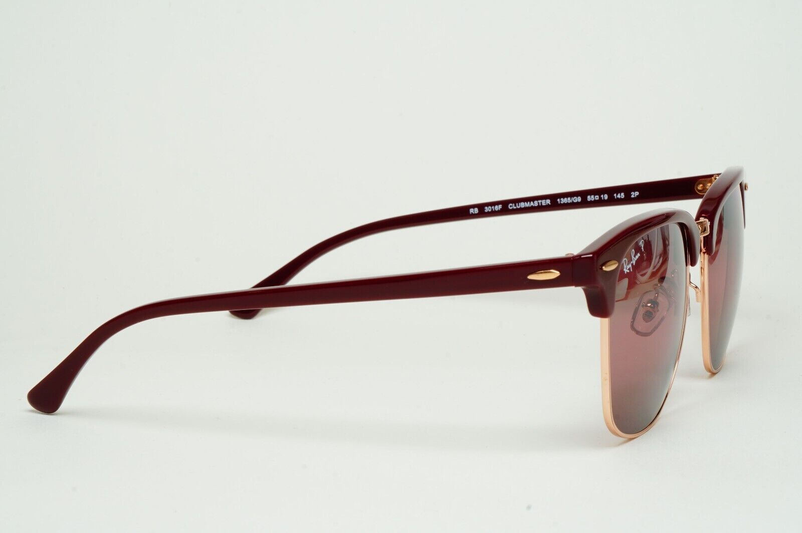 Ray-Ban Sunglasses Clubmaster Chromance Polarized Red Bordeaux RB 3016F 1365/G9