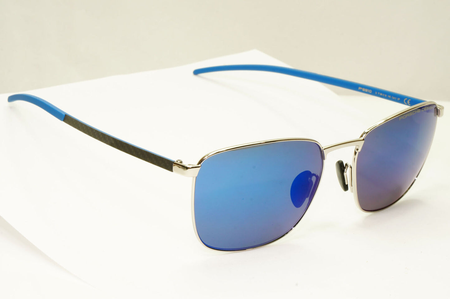 Porsche Design Carbon Fibre Sunglasses Blue Palladium Silver Mirror P8910 D 58mm