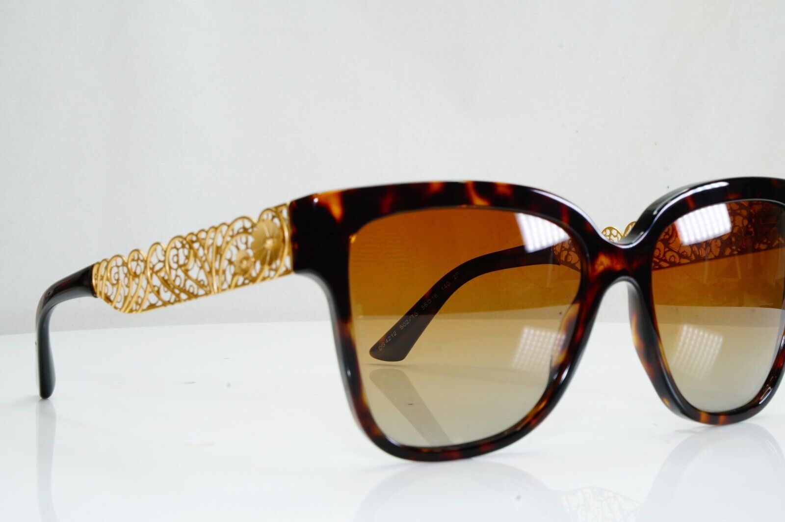 Dolce & Gabbana Sunglasses Polarized Ornate Gold Flowers DG 4212 502/T5 28201