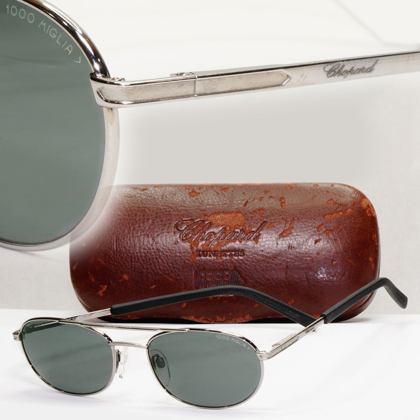 Chopard Sunglasses 1996 Vintage 1000 Miglia Silver Grey Oval C805 6062 191223