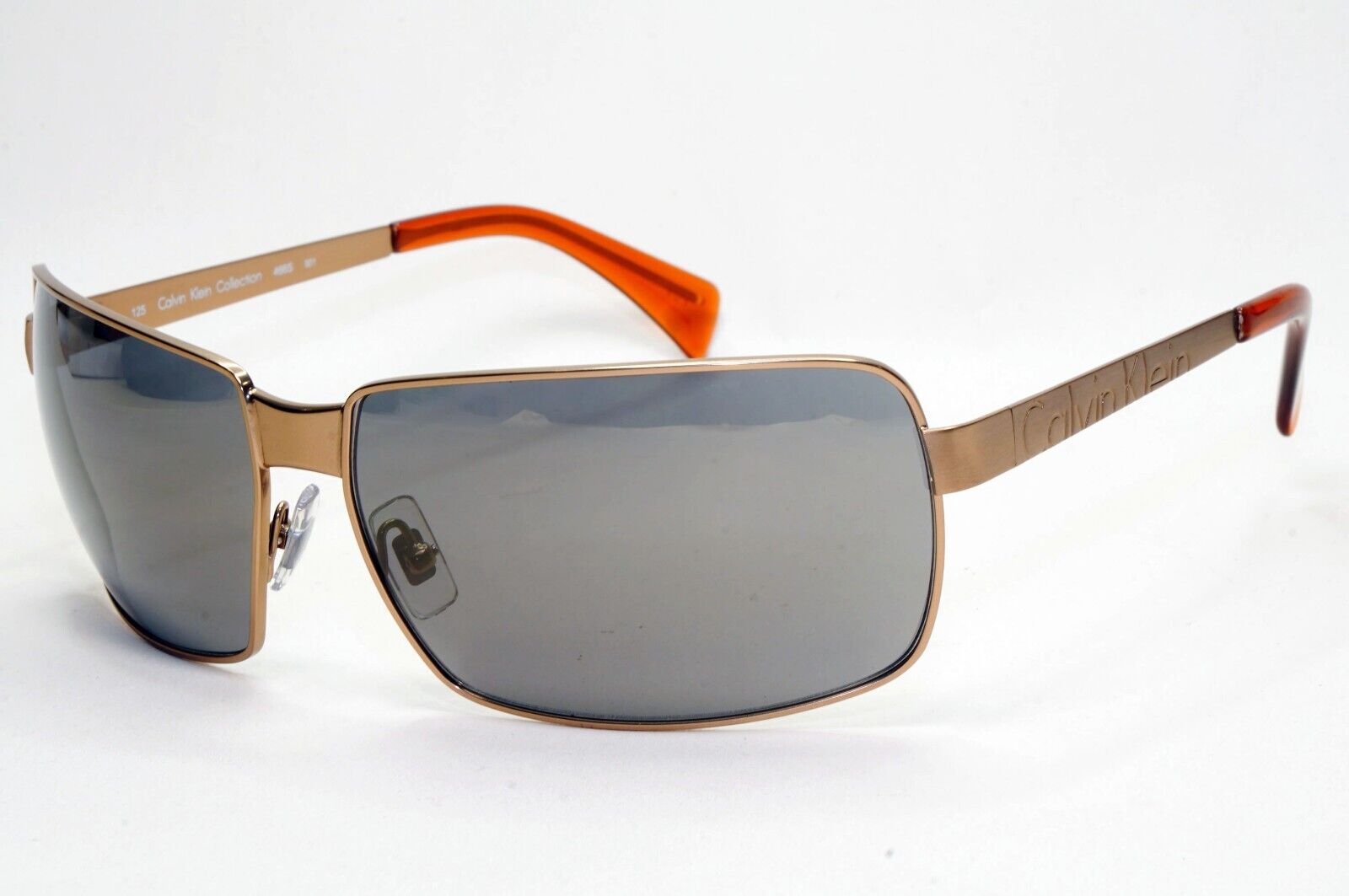 Calvin Klein Sunglasses 2005 Vintage Bronze Grey Metal Wrap 466S 501 121124
