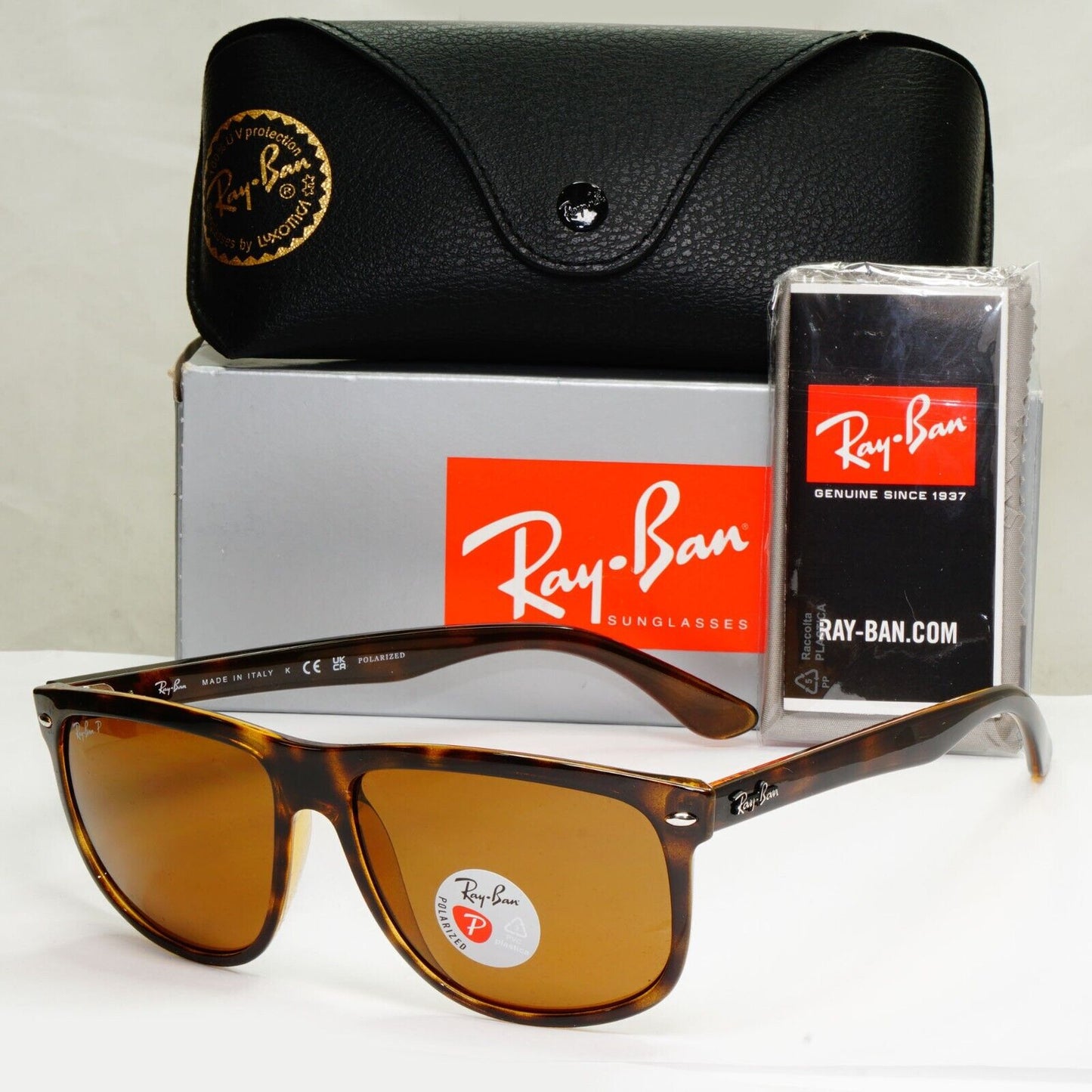 Ray-Ban Sunglasses Polarised Brown Tortoiseshell Boyfriend RB 4147 710/57 60mm