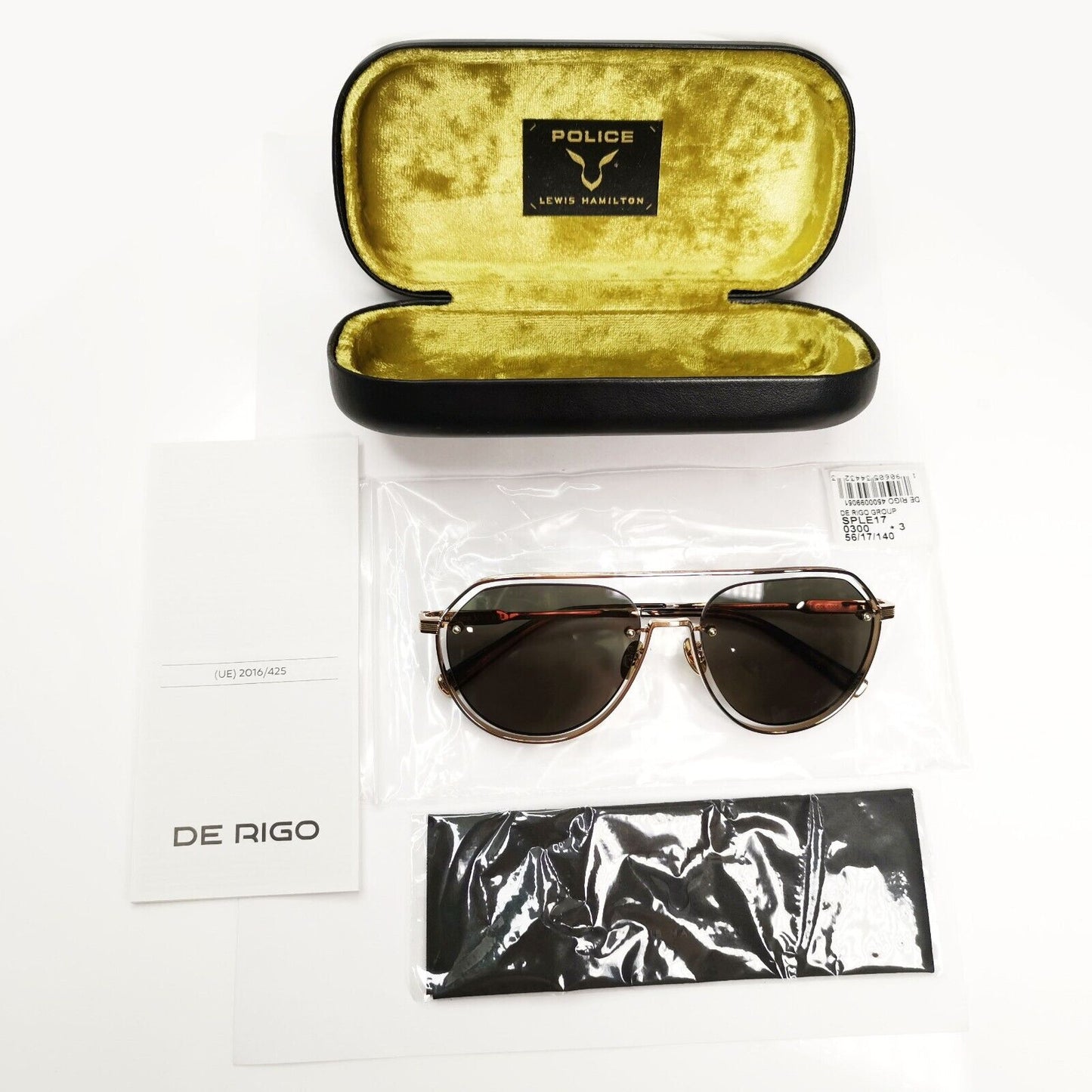 Police Lewis Hamilton F1 Sunglasses Gold Grey Metal Pilot SPL E17 COL 0300