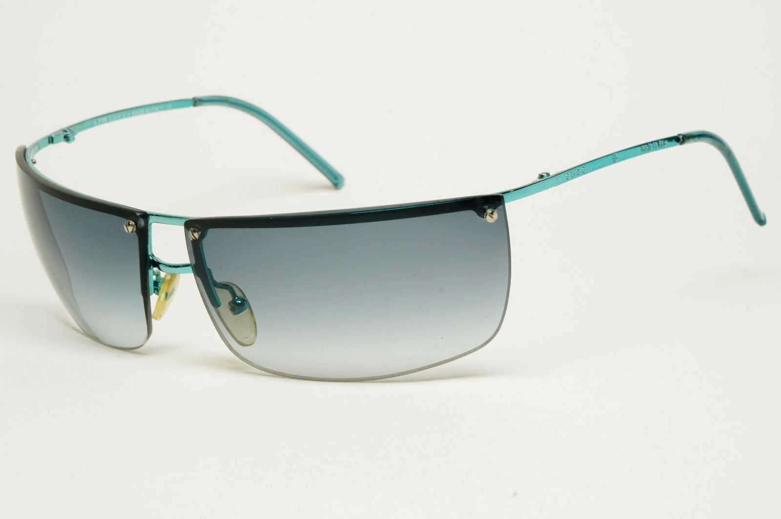 Gucci Sunglasses 2003 Vintage Wrap Teal Blue Rimless GG 2653/S 000BD 070325