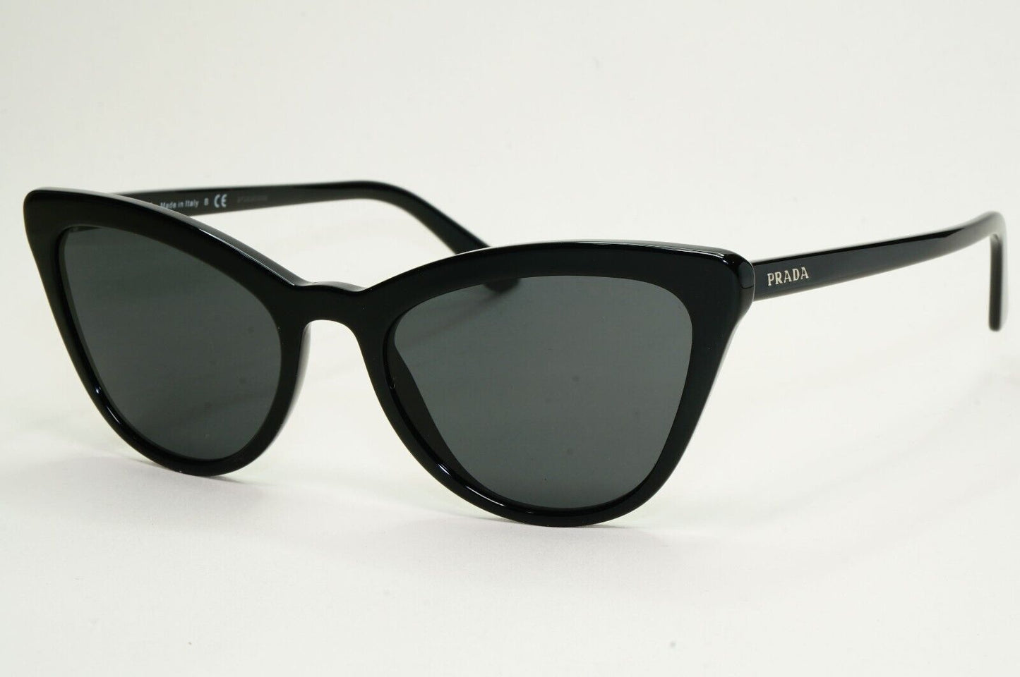 Prada Sunglasses Black Cat Eye Glossy PR01VS SPR 01V 1AB-5S0 56mm 050824