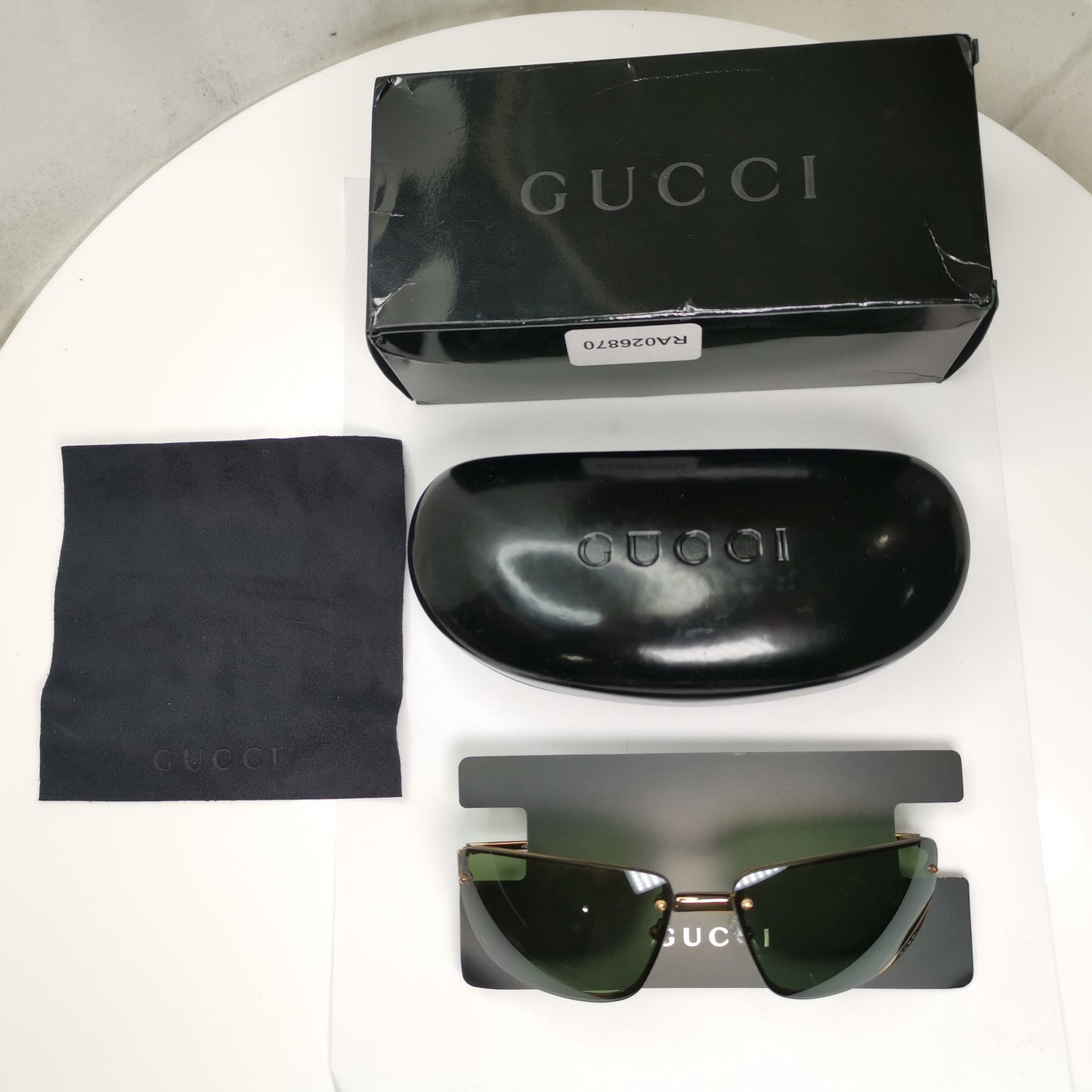 Gucci Sunglasses 1998 Vintage Wrap Gold Green Retro GG 1692/S 577IA 280323
