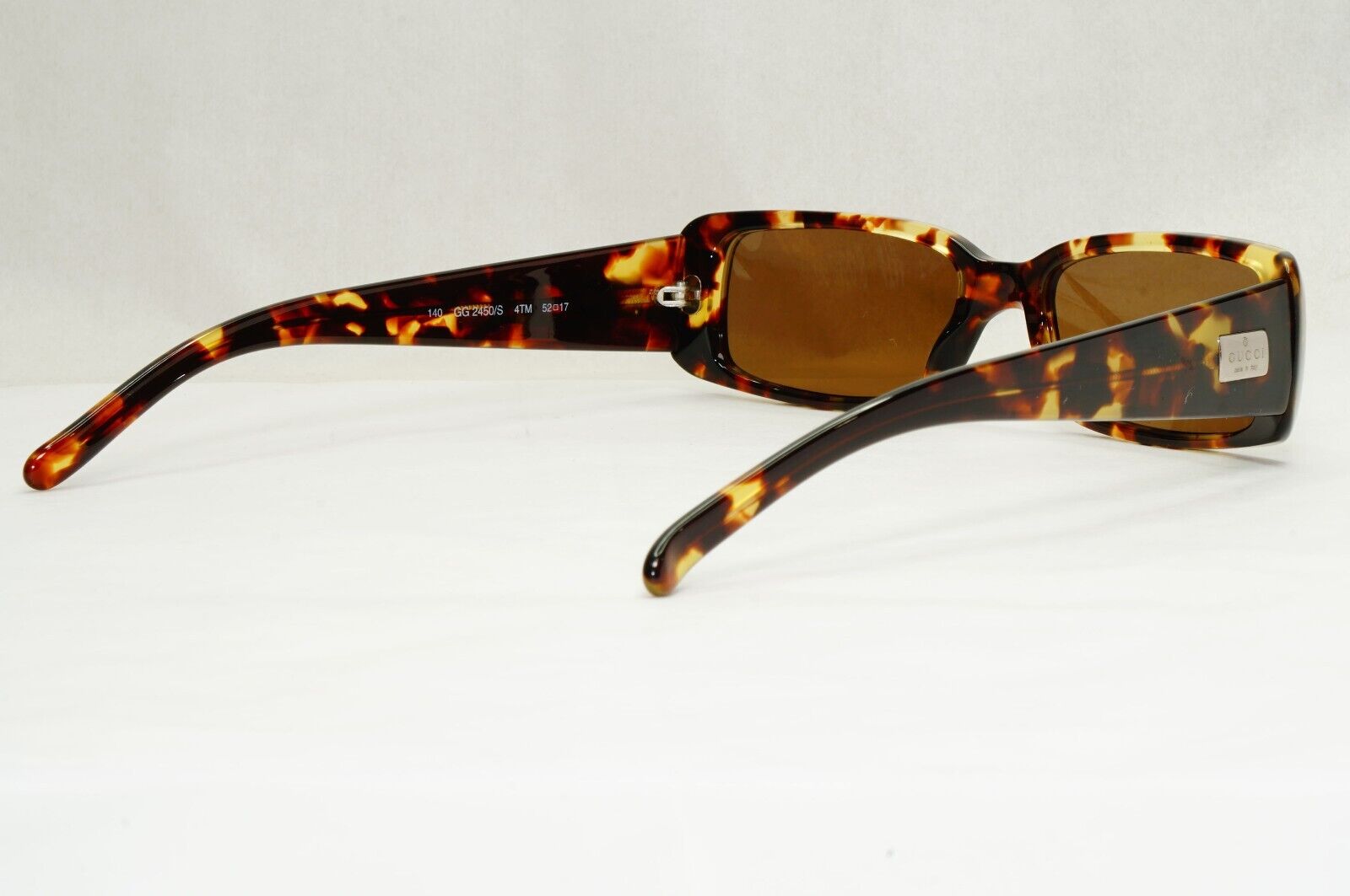 Gucci Sunglasses 1998 Vintage Brown Tortoise Rectangle GG 2450/S 4TM 210125