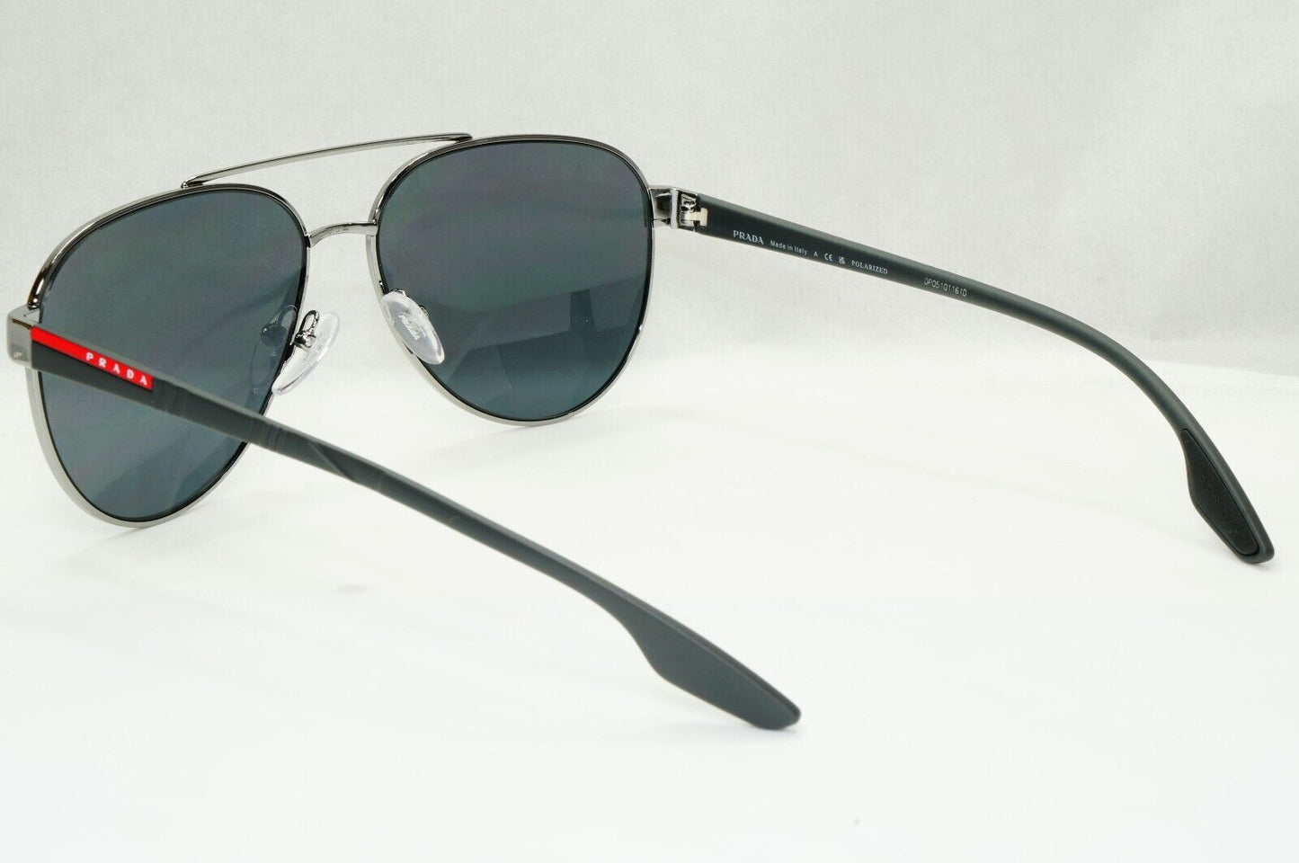 Prada Sunglasses Polarized Gunmetal Grey Metal Pilot PS54TS SPS 54T 5AV-5Z1