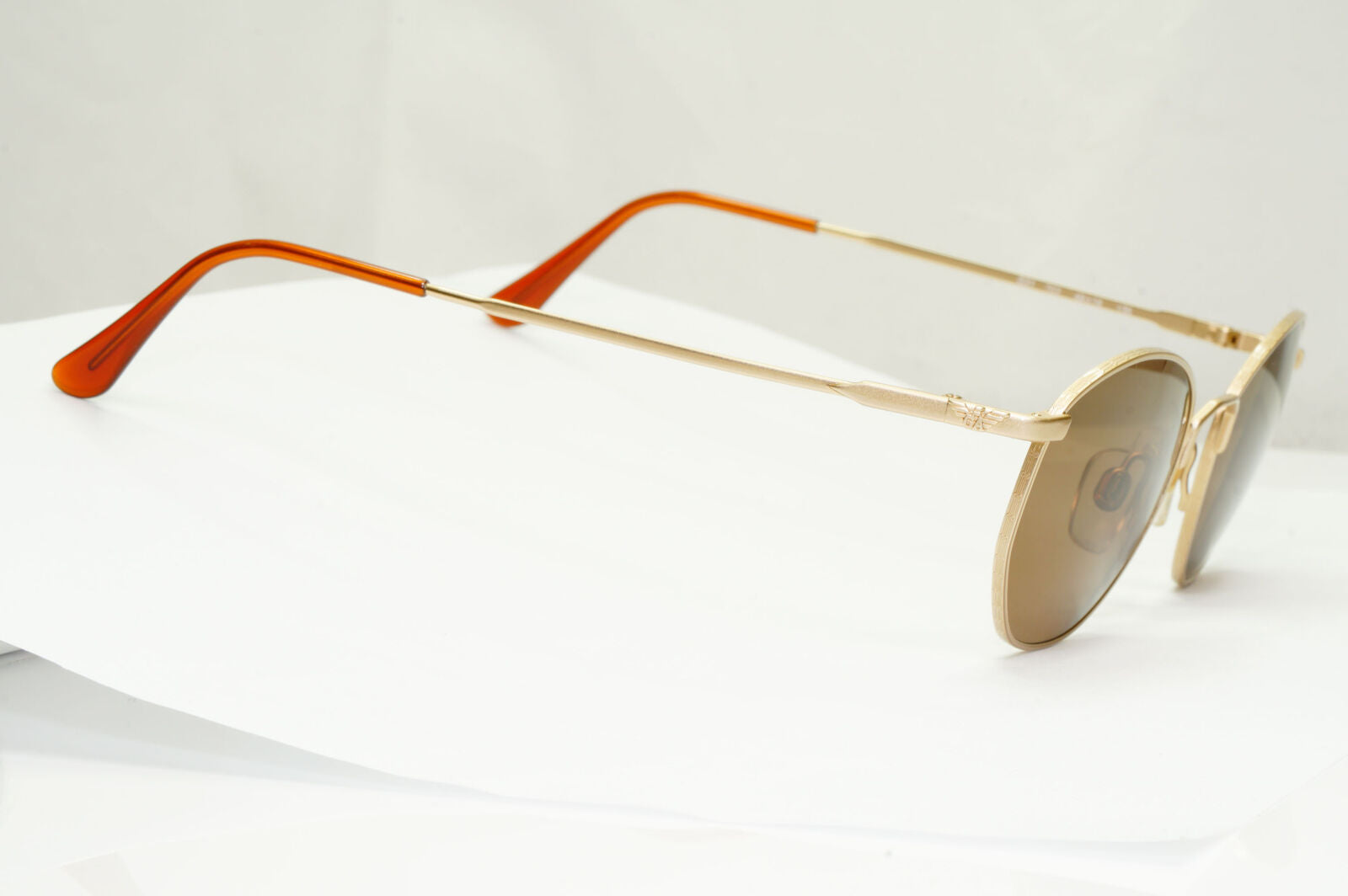 Emporio Armani Sunglasses 1997 Vintage Gold Brown Metal Round 031 703 48mm A