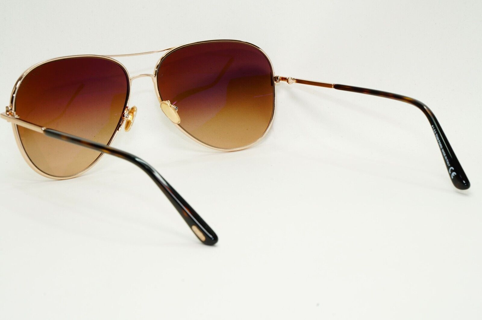 Tom Ford Sunglasses Clark Gold Pilot Brown Gradient Metal FT0823 TF 823 28F [a]
