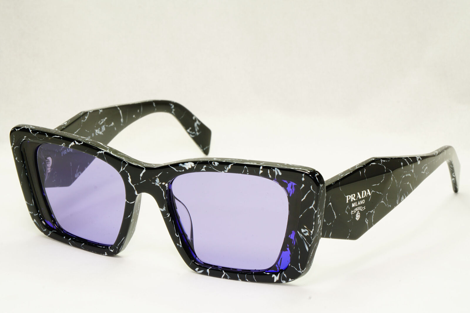 Prada Symbole Sunglasses Black White Marble Violet PR08YS SPR 08YF 03V01O