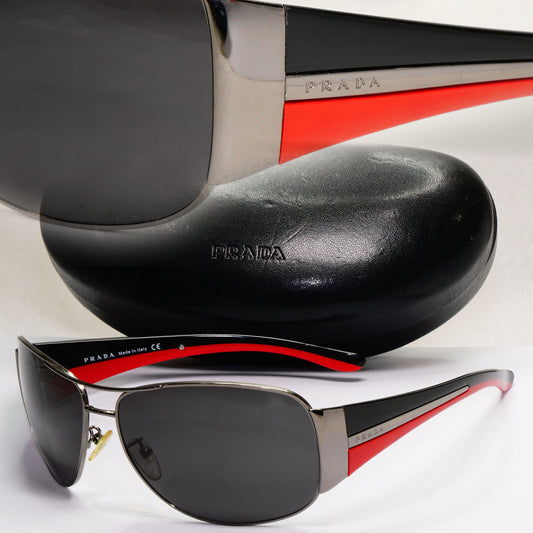 Prada Sunglasses 2006 Vintage Gunmetal Black Pilot PR75GS SPR 75G 5AV-1A1 180124