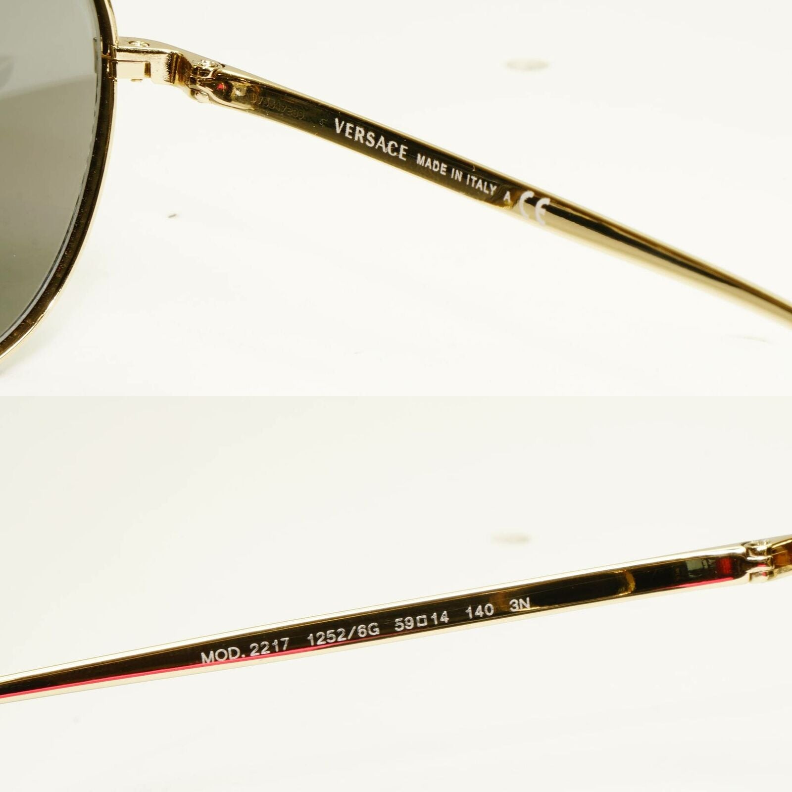 Authentic Versace Mens Gold Pilot Metal Sunglasses Silver Mirror 2217 1252/6G