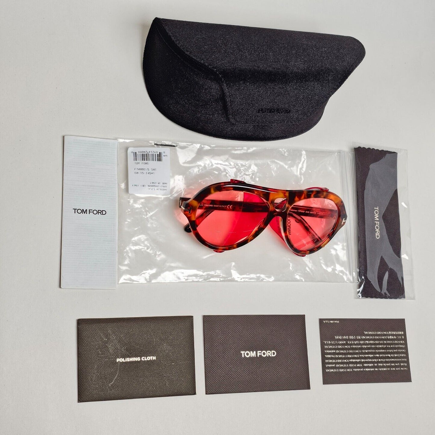 Tom Ford Sunglasses Neughman Brown Rose Red Rose Side Shields FT0882 TF 882 54S