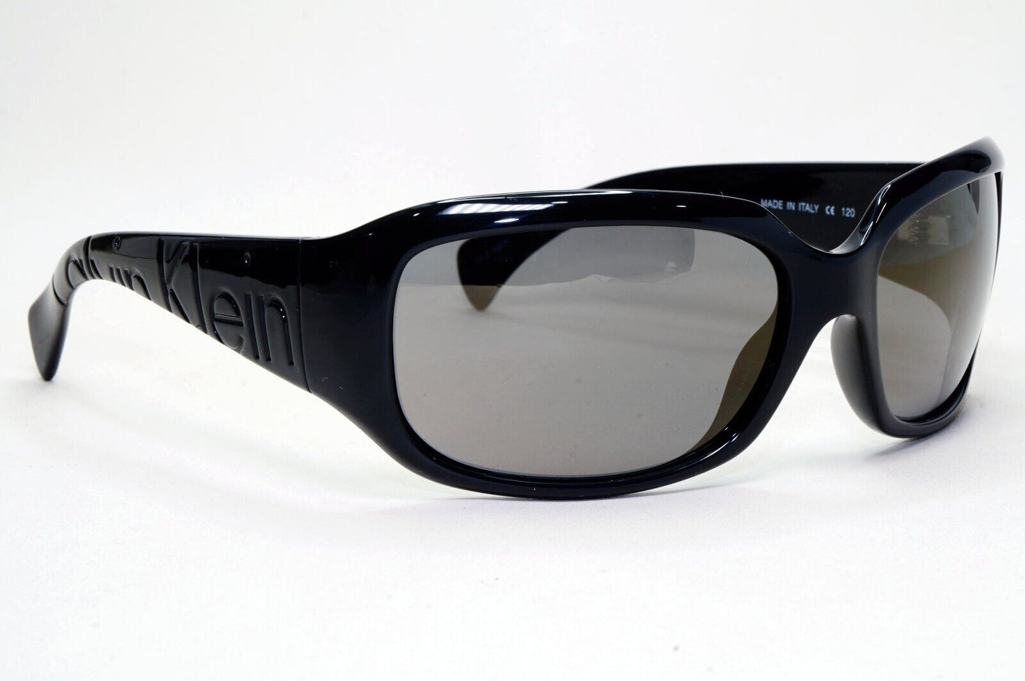 Calvin Klein Sunglasses 2005 Vintage Black Grey Wrap Retro 838S 090 121124
