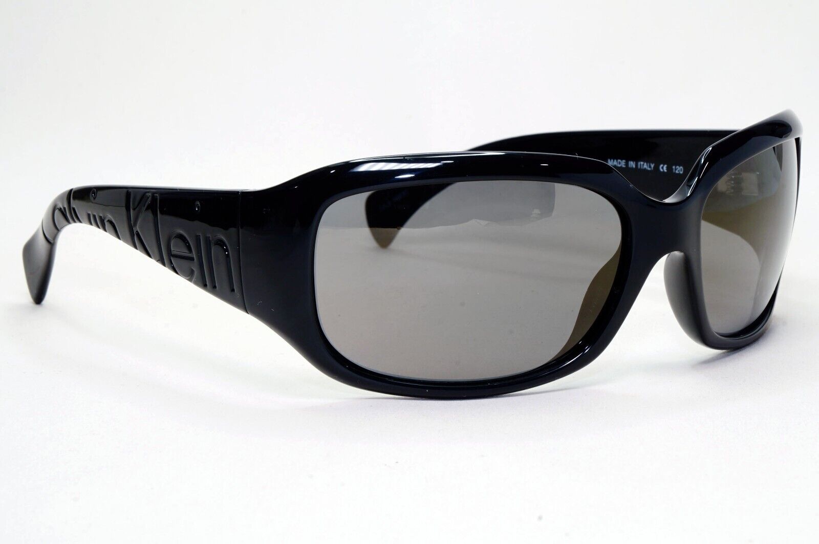 Calvin Klein Sunglasses 2005 Vintage Black Grey Wrap Retro 838S 090 121124