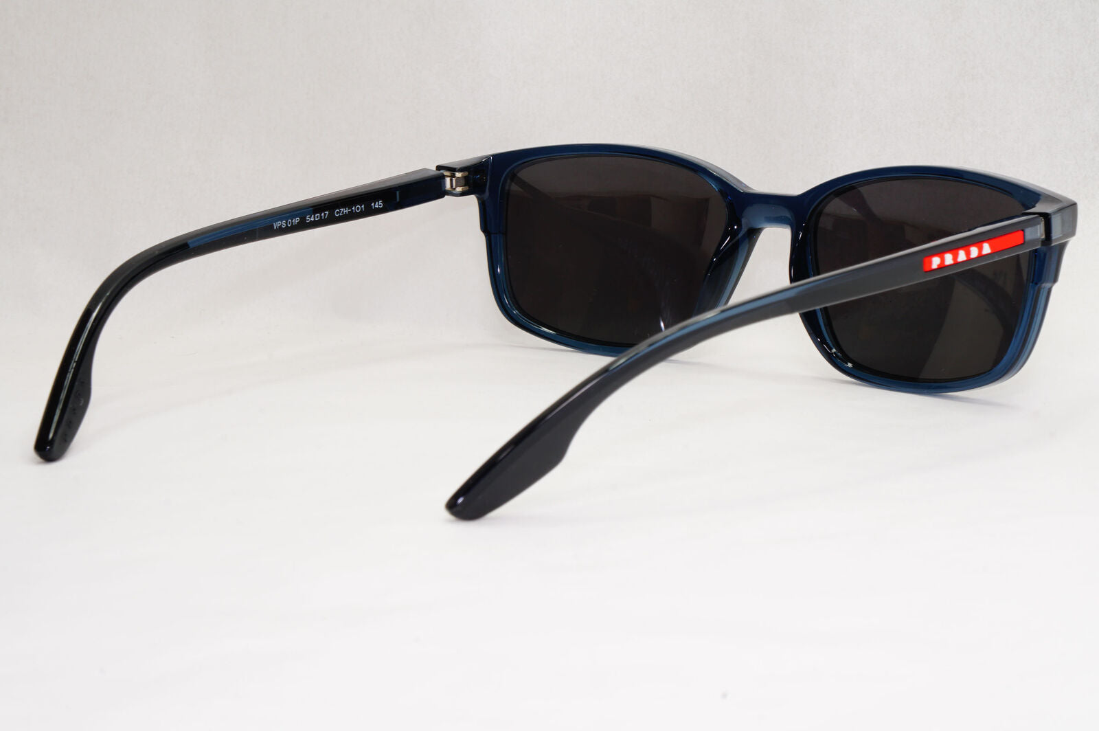 Prada Sunglasses Blue Transparent Black Square PS01PV VPS 01P CZH-1O1 54mm