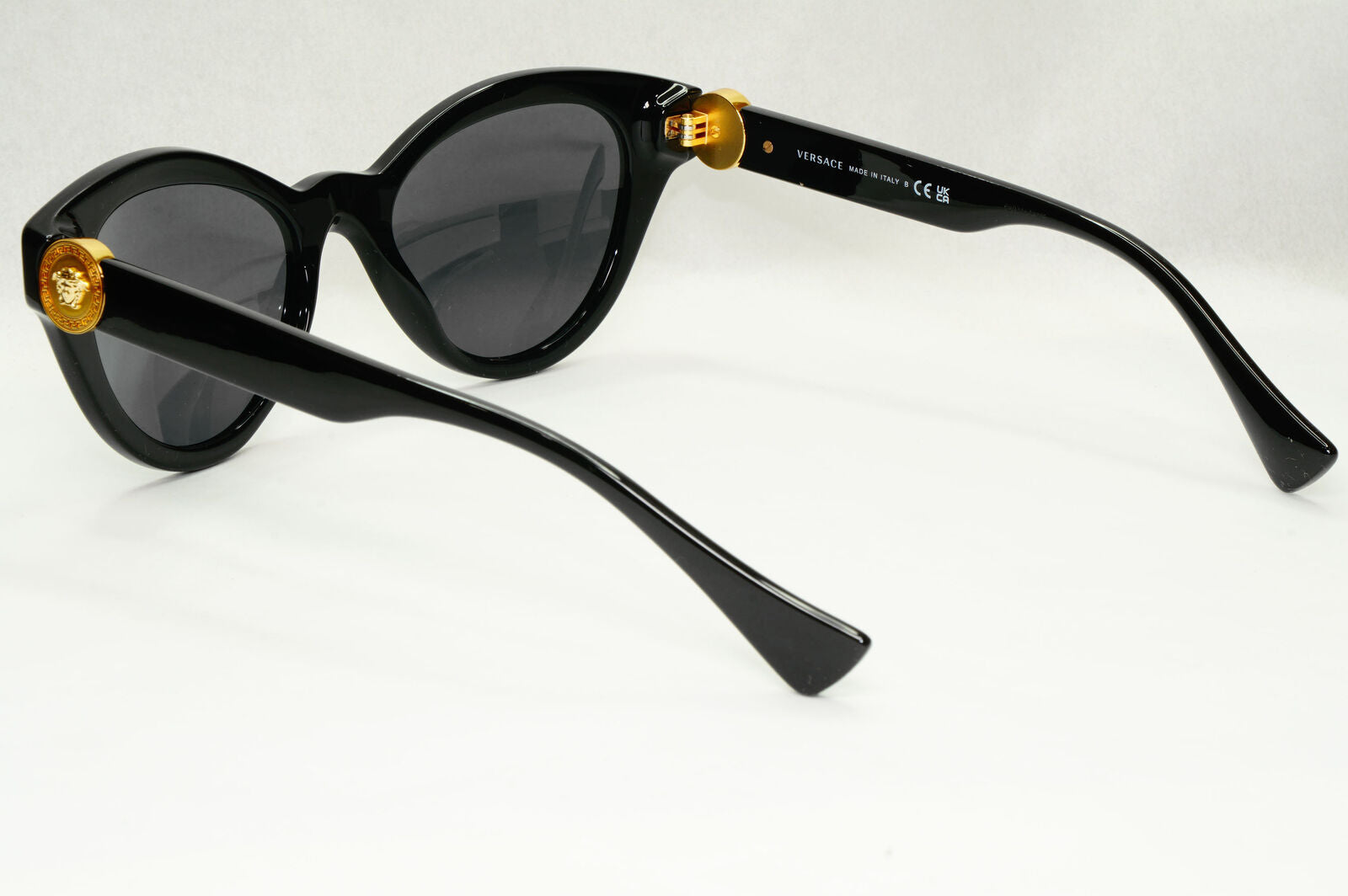 Versace Sunglasses Black Gold Cat Eye Medusa MOD VE 4435 GB1/87 52mm