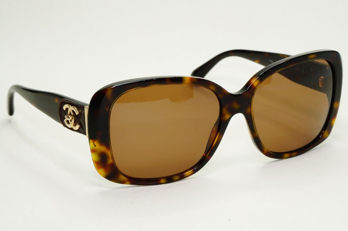 Chanel Sunglasses Brown Gold Leather Tortoiseshell Buckle 5234-Q c.714/3B 050824