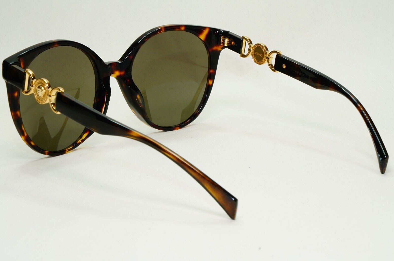 Versace Sunglasses Brown Havana Gold Round Lens Oversized MOD VE 4442-F 108/3