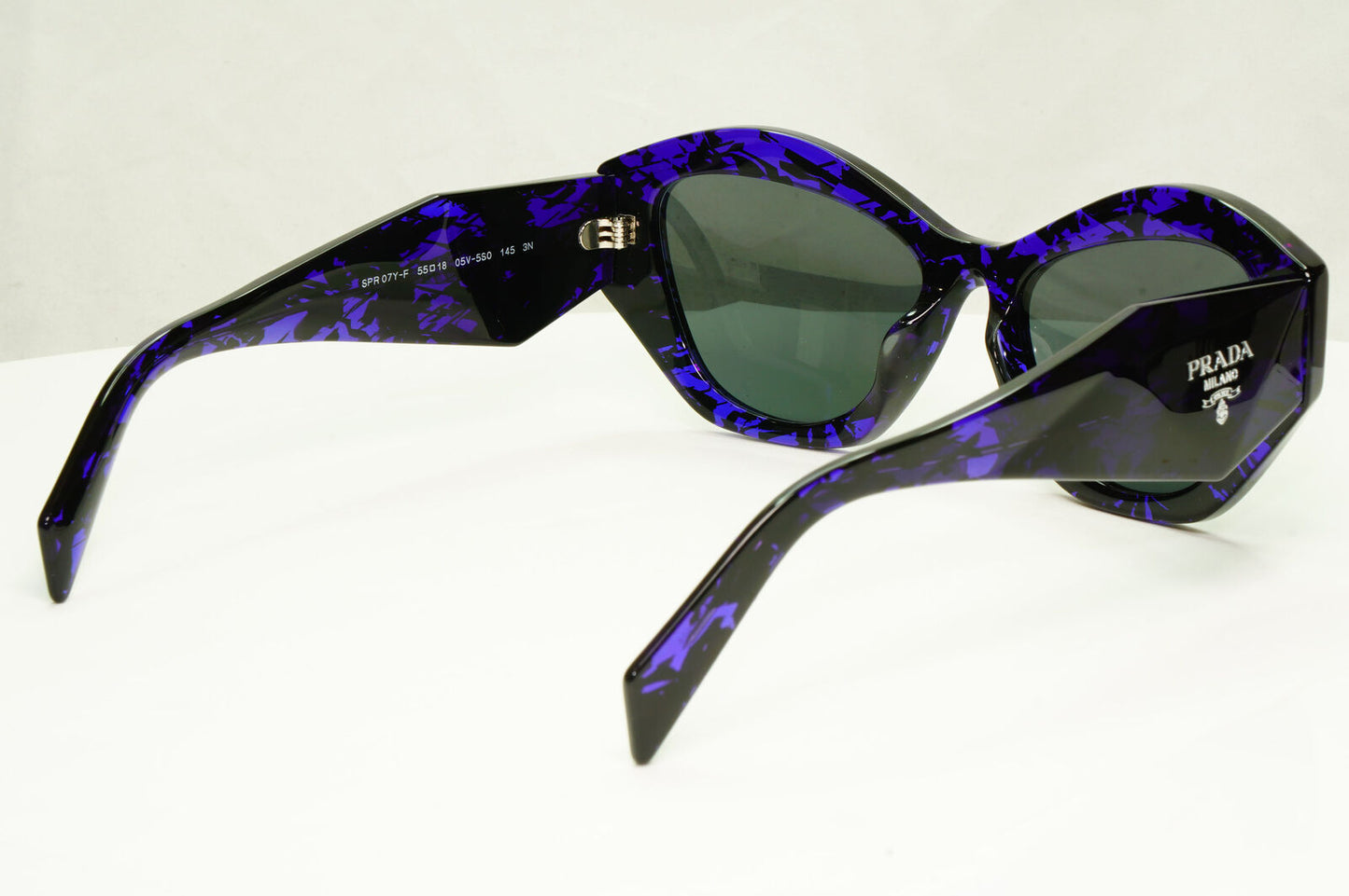 Prada Symbole Marble Sunglasses Black Violet Square PR07YSF SPR 07Y F 05V-5S0