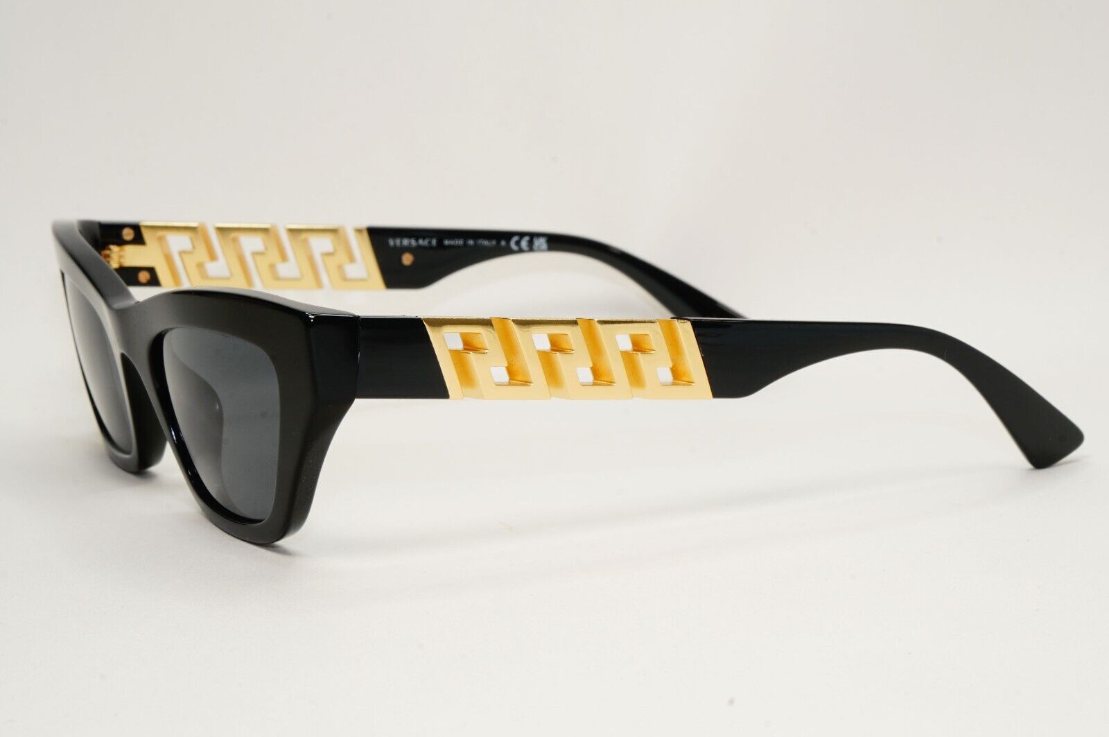 Versace Sunglasses Black Gold Greca Meander Rectangle MOD VE 4419 GB1/87 52mm