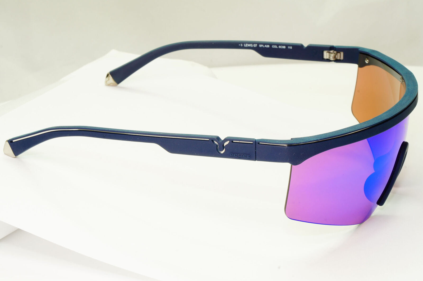 Police Lewis Hamilton F1 Sunglasses Blue Mirror Shield Visor SPL A28 COL 6C9B
