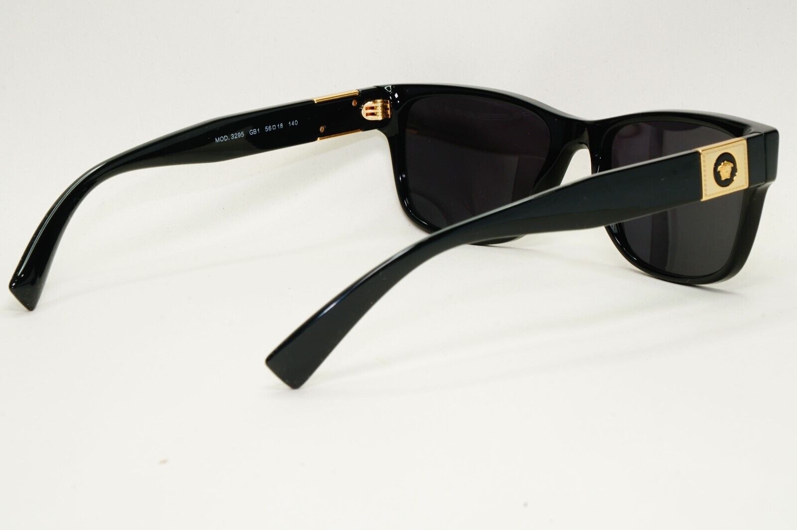 Versace Sunglasses Black Gold Medusa Square Glossy MOD VE 3295 GB1 56mm
