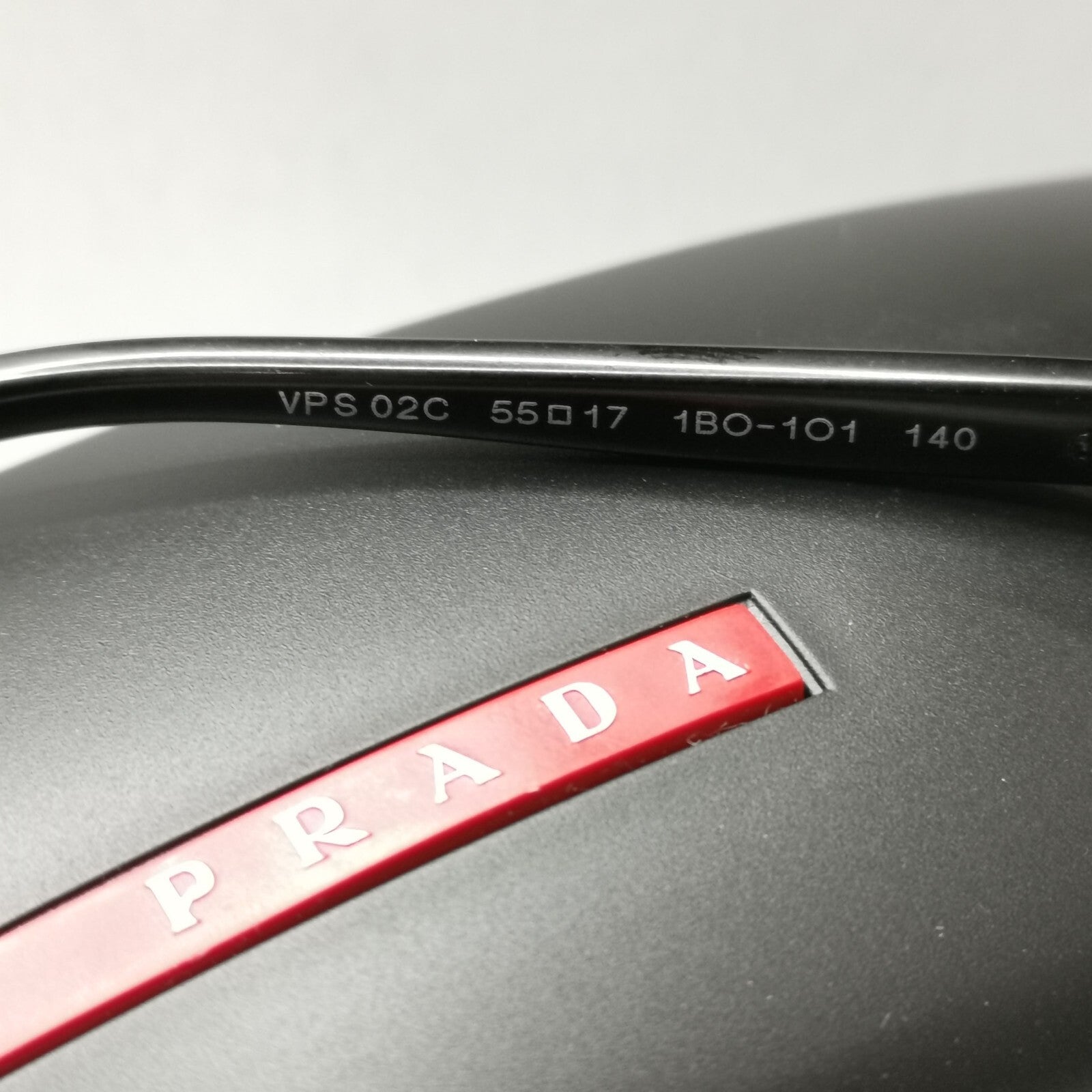 Prada Sunglasses Plack Rectangle Square Slim PS02CV VPS 02C 1BO-1O1 55mm [a]
