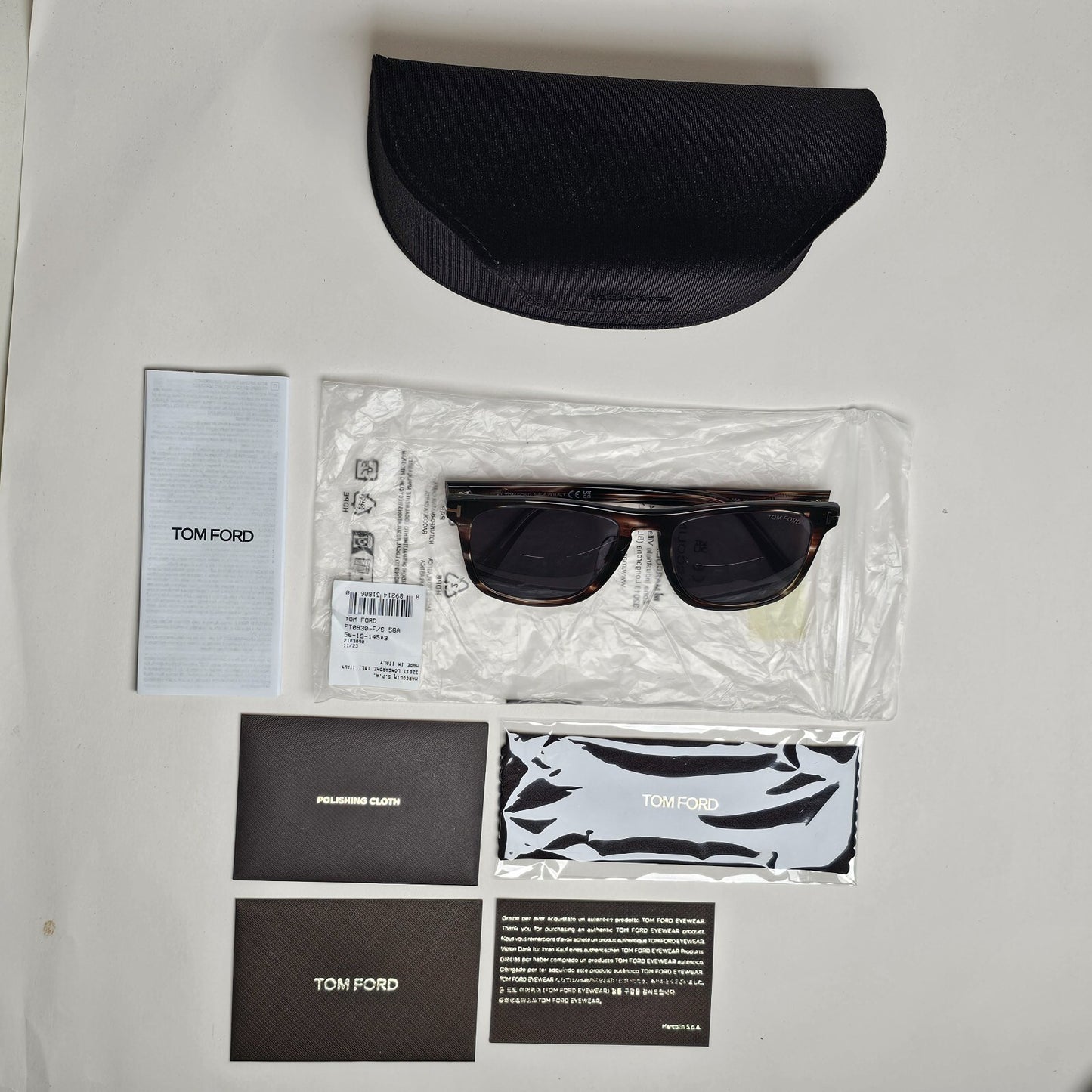 Tom Ford Sunglasses Gerard-02 Square Brown Tortoise Grey FT0930-F TF 930-F 56A