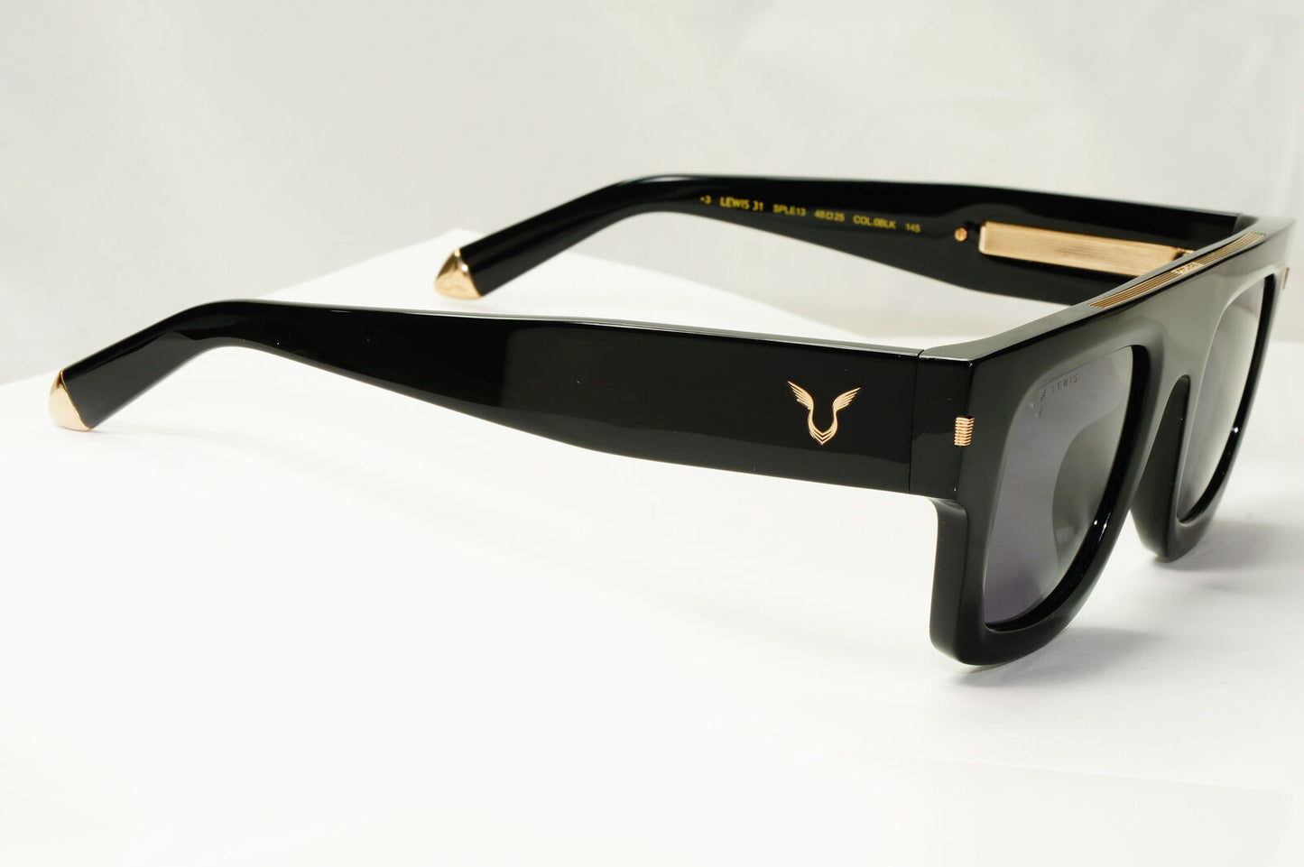 Police Lewis Hamilton F1 Sunglasses Black Gold Square Acetate SPL E13 COL 0BLK