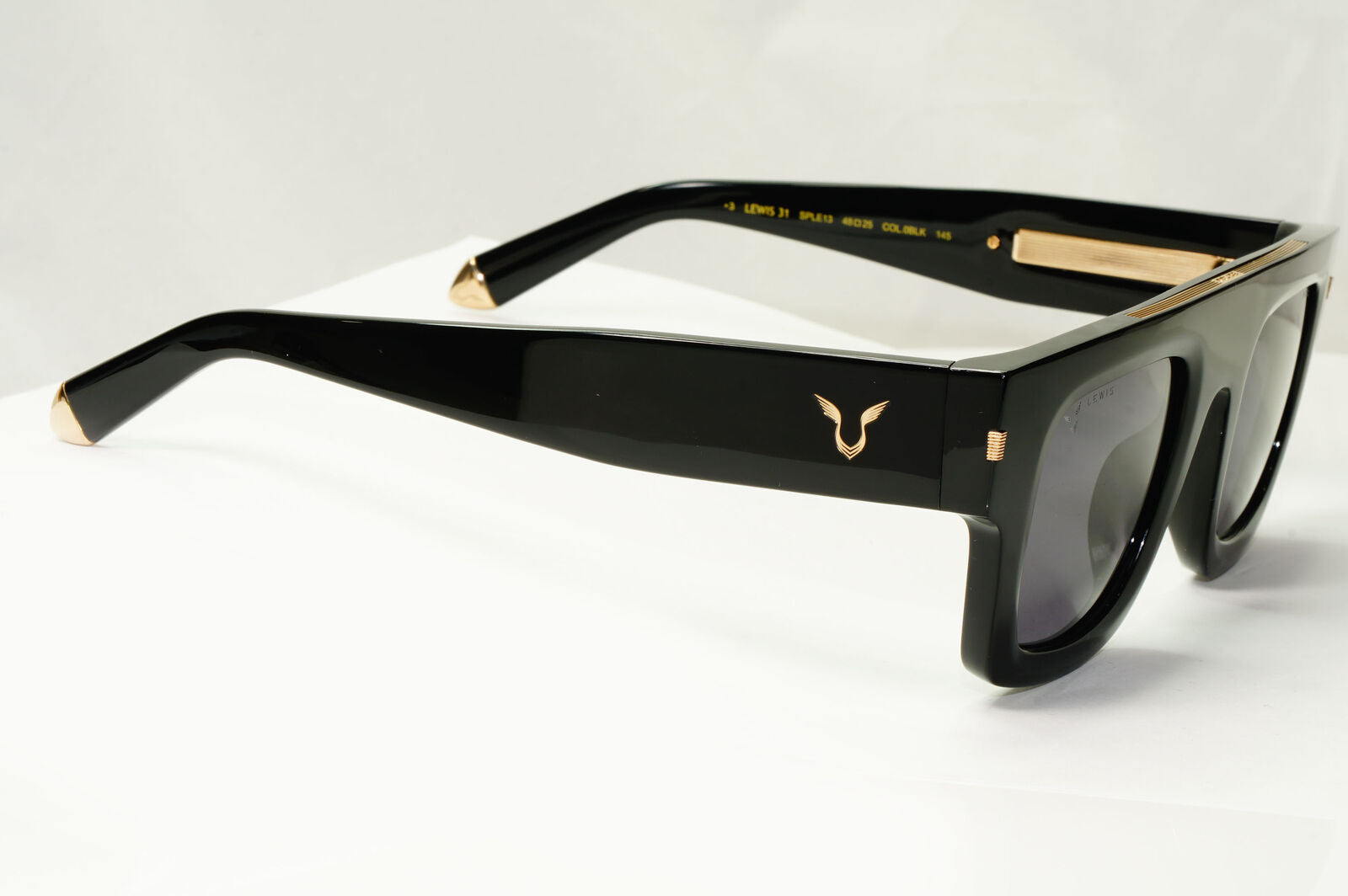 Police Lewis Hamilton F1 Sunglasses Black Gold Square Acetate SPL E13 COL 0BLK