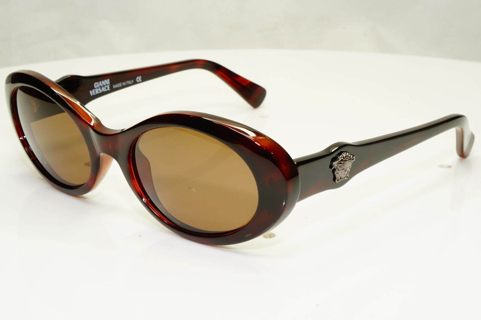 Gianni Versace 1996 Womens Vintage Brown Medusa Oval Sunglasses MOD 342 COL 900