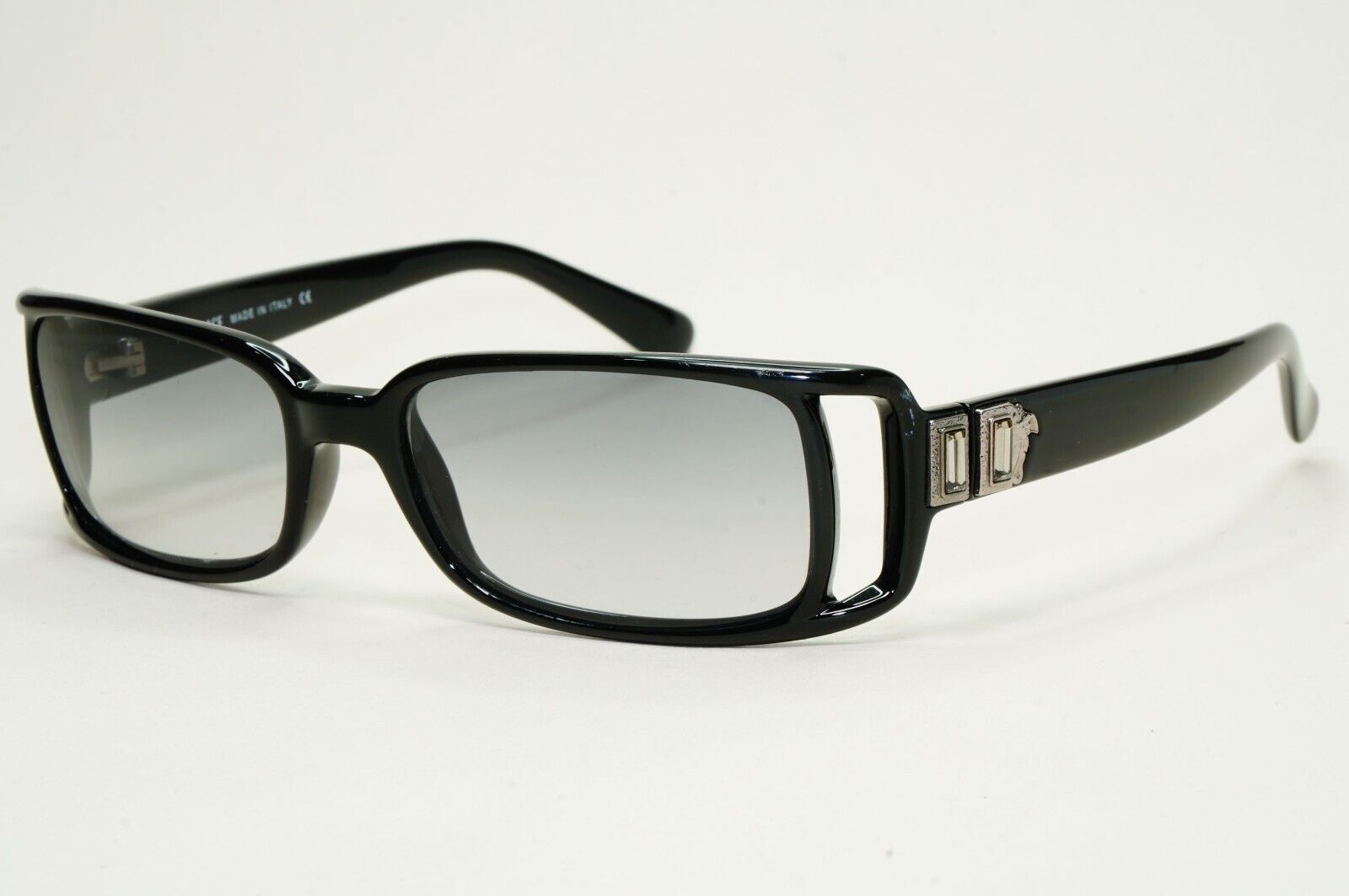 Versace Sunglasses 1998 Vintage Black Square Unisex MOD 554-H 852/482 050824