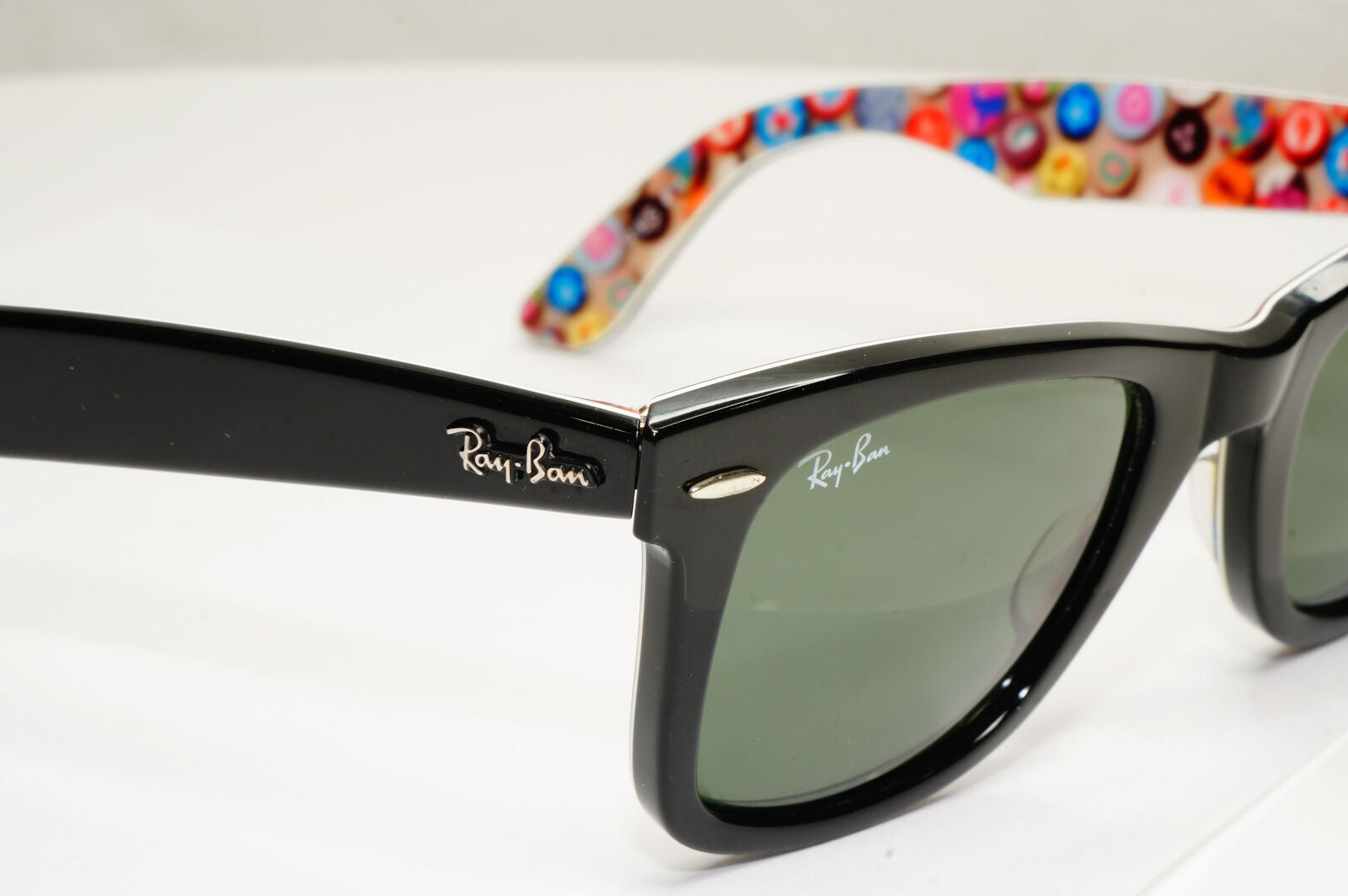 Ray-Ban Wayfarer Prints Sunglasses Black Series 4 Buttons RB 2140 1052 240123