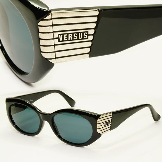 Versus Sunglasses 1995 Vintage Black Silver  by Gianni Versace MOD EZ6 COL 852