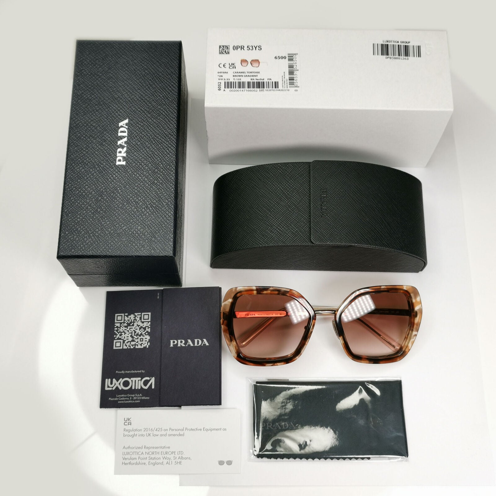 Prada Sunglasses Brown Caramel Tortoise Gold Gradient PR53YS SPR 53Y 04Y-0A6
