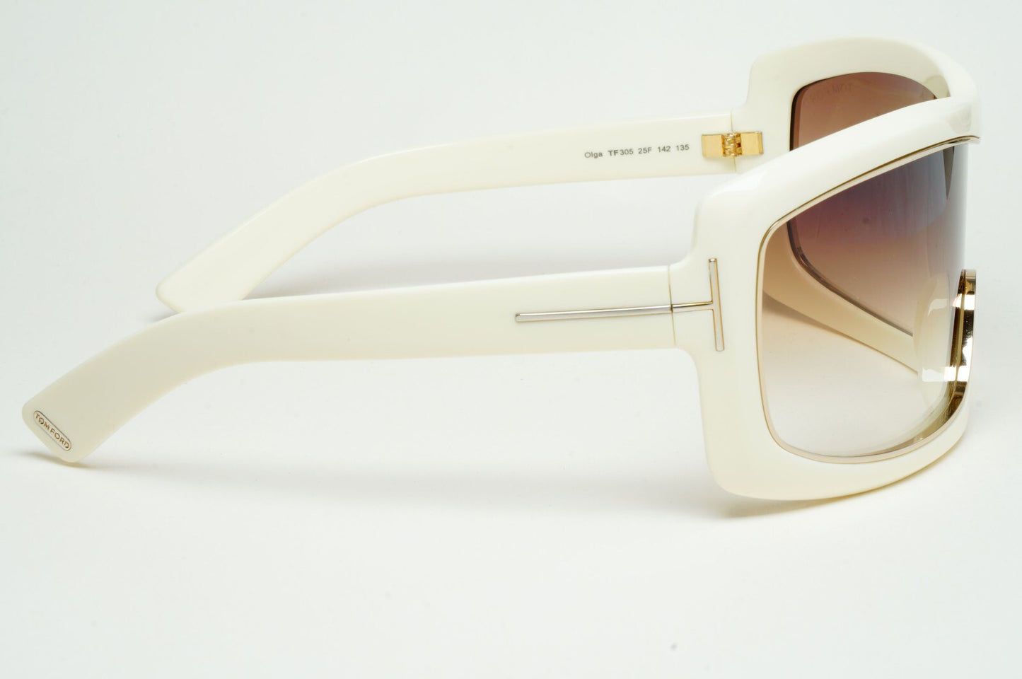 Tom Ford Sunglasses Olga Sunglasses Shield Ski Large Cream White TF 305 25F