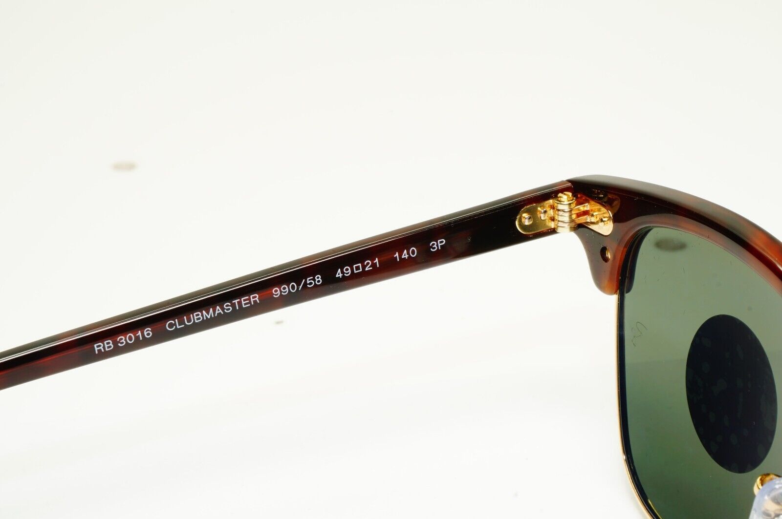 Ray-Ban Sunglasses Clubmaster Polarised Brown Tortoise Green RB 3016 990/58 49mm