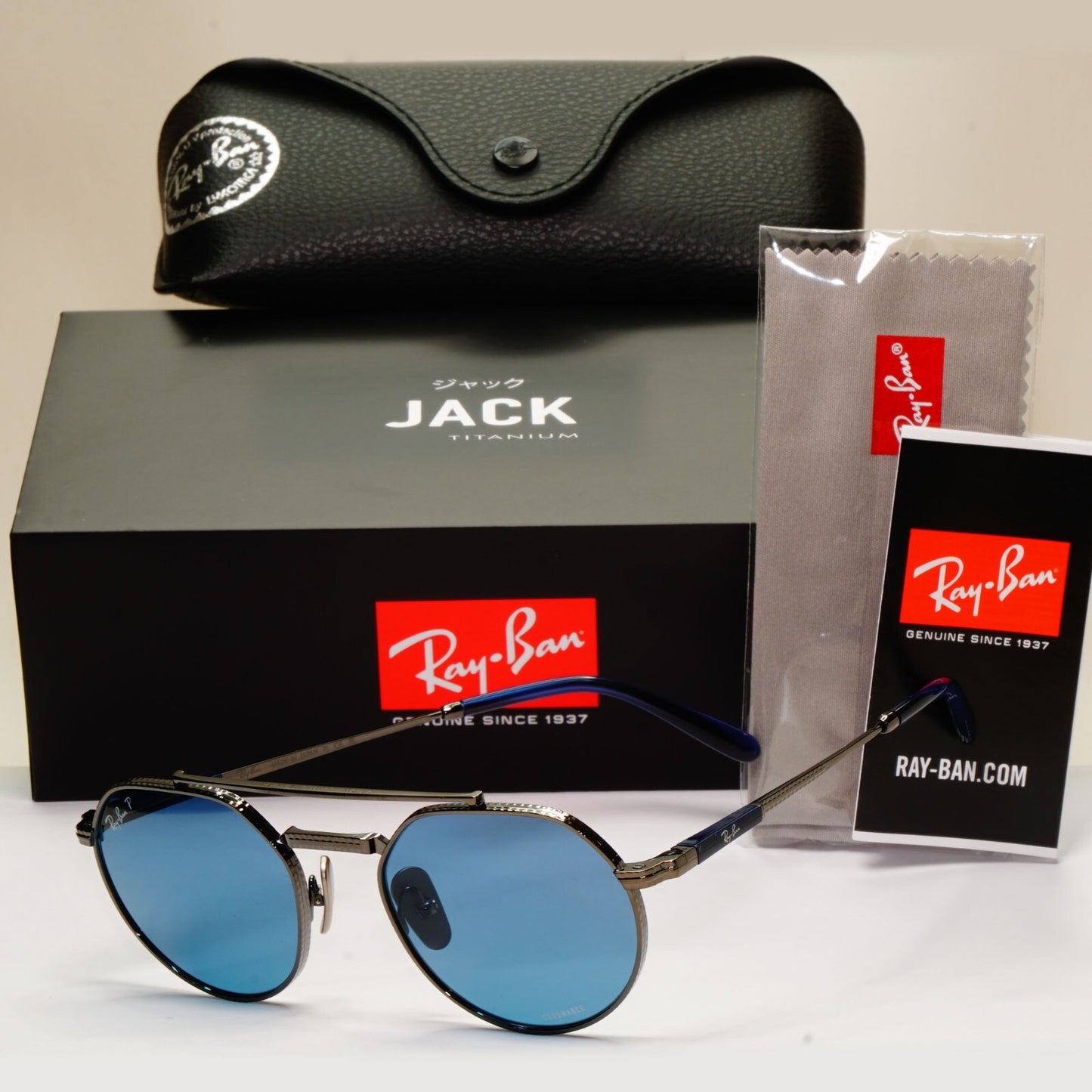 Ray-Ban Sunglasses Jack II Titanium Polarized Blue RB 8265 3142/S2 51mm [a]