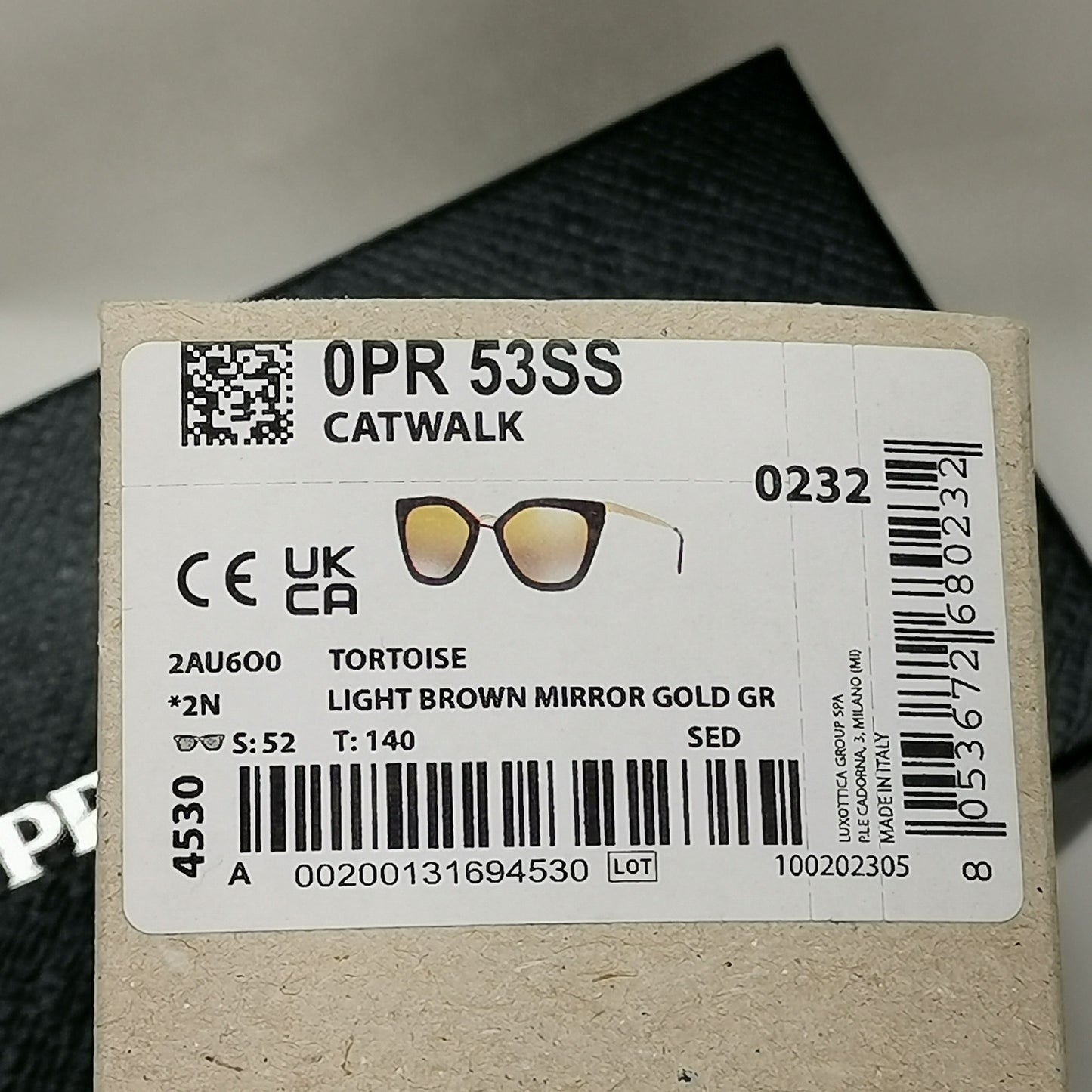 Prada Sunglasses Brown Gold Mirror Cinema Catwalk PR53SS SPR 53S 2AU-6O0