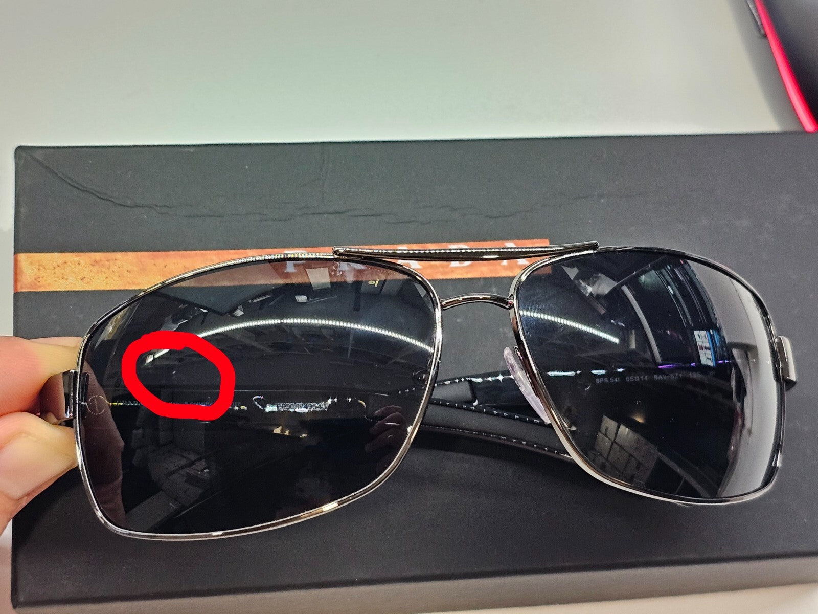 Prada Sunglasses Polarised Navigator Gunmetal Black PS54IS SPS 54I 5AV-5Z1 [a]